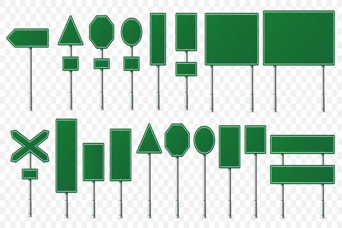 Green Road Sign Board