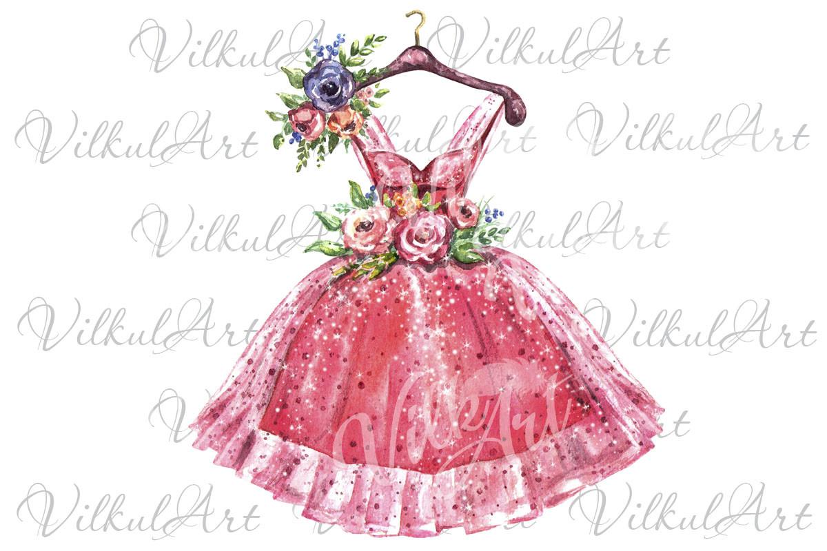 Fashion Pink Dress Sublimation Design
