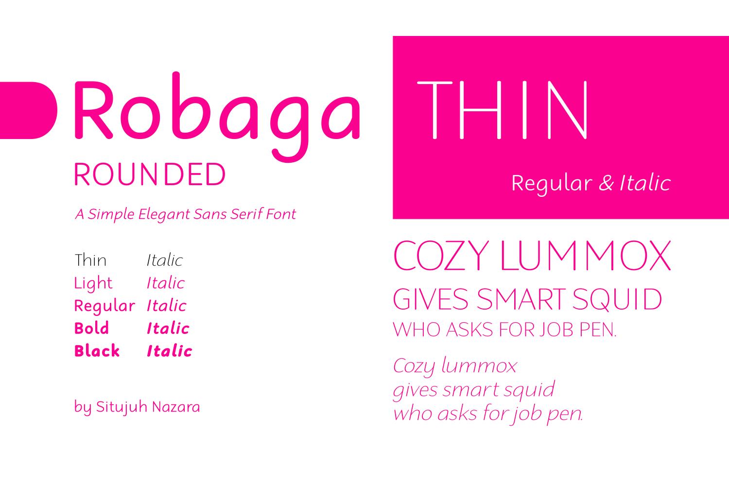 Robaga Rounded Thin Font