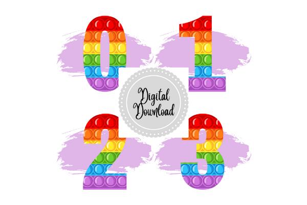 POPIT Number Clipart 0-9, with Backgroud