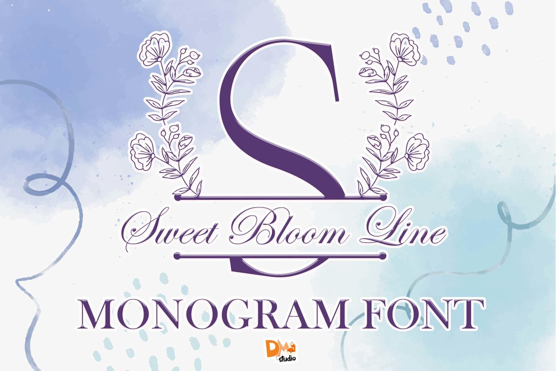 Sweet Bloom Line Monogram Font