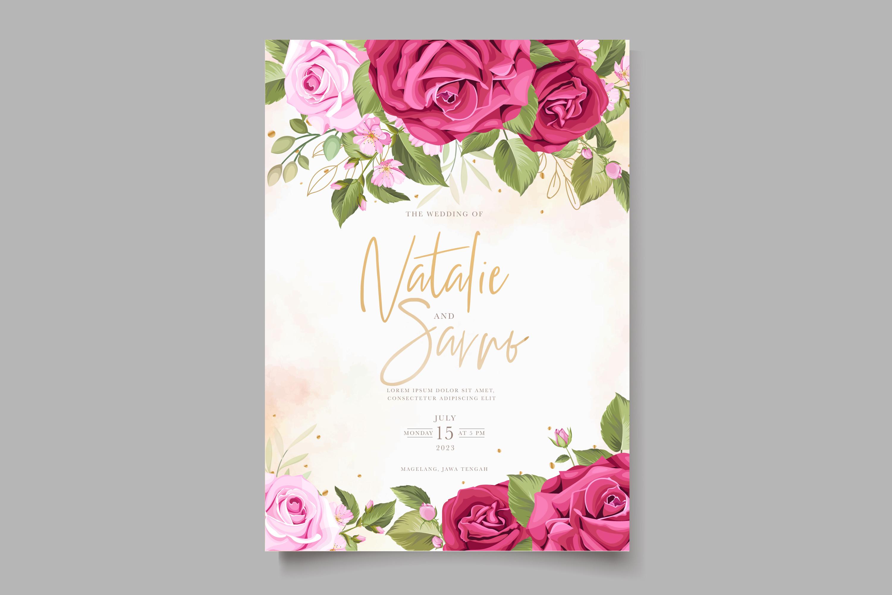 ELEGANT Roses Wedding Card Set