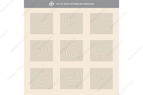 Set of Dots Wave Pattern Background