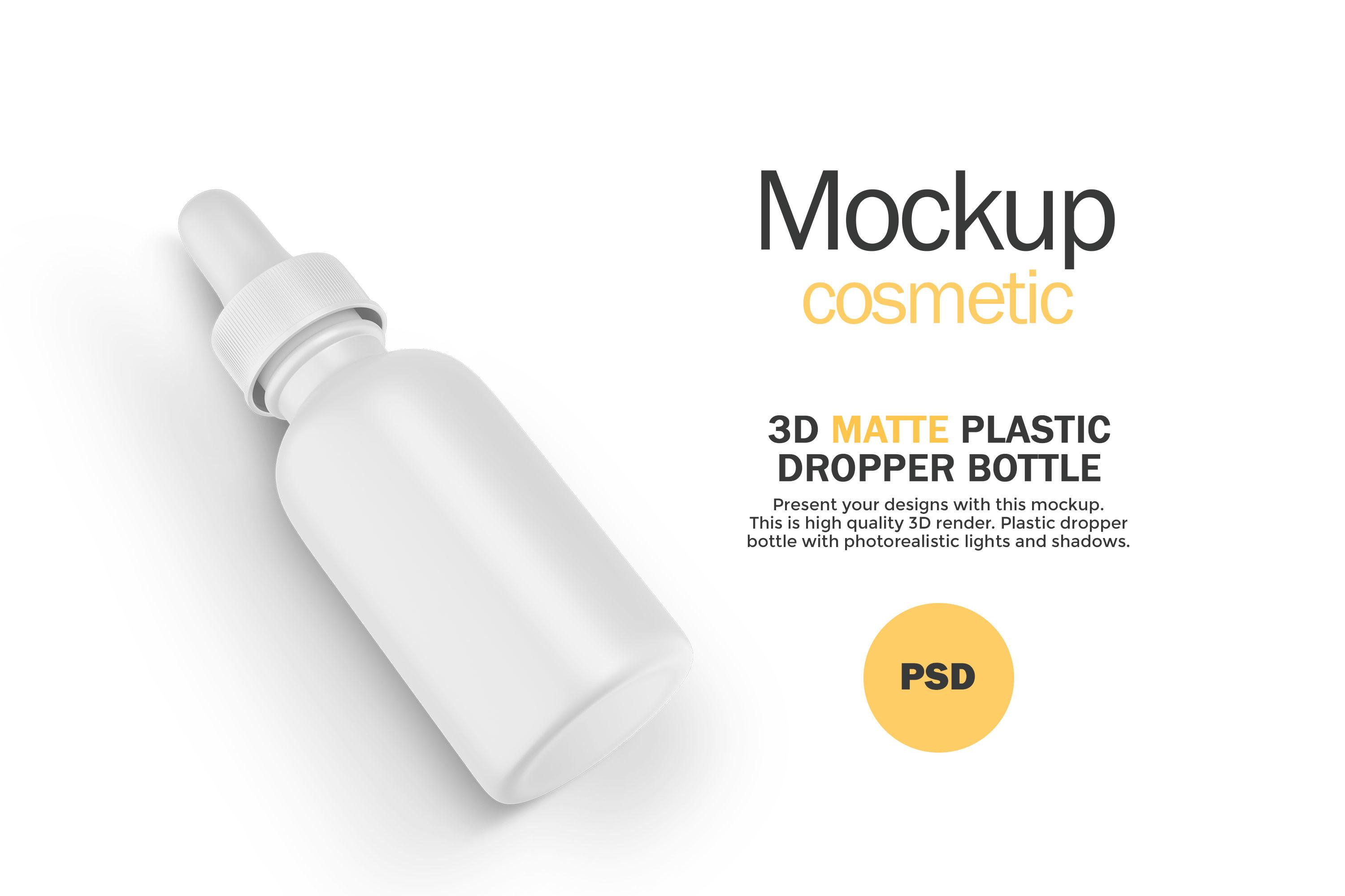 Matte Plastic Dropper Bottle-PSD Mockup