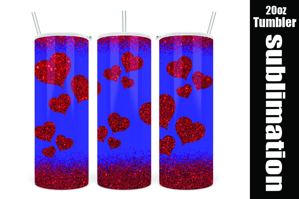 Valentine Heart Red Glitter Tumbler 20oz