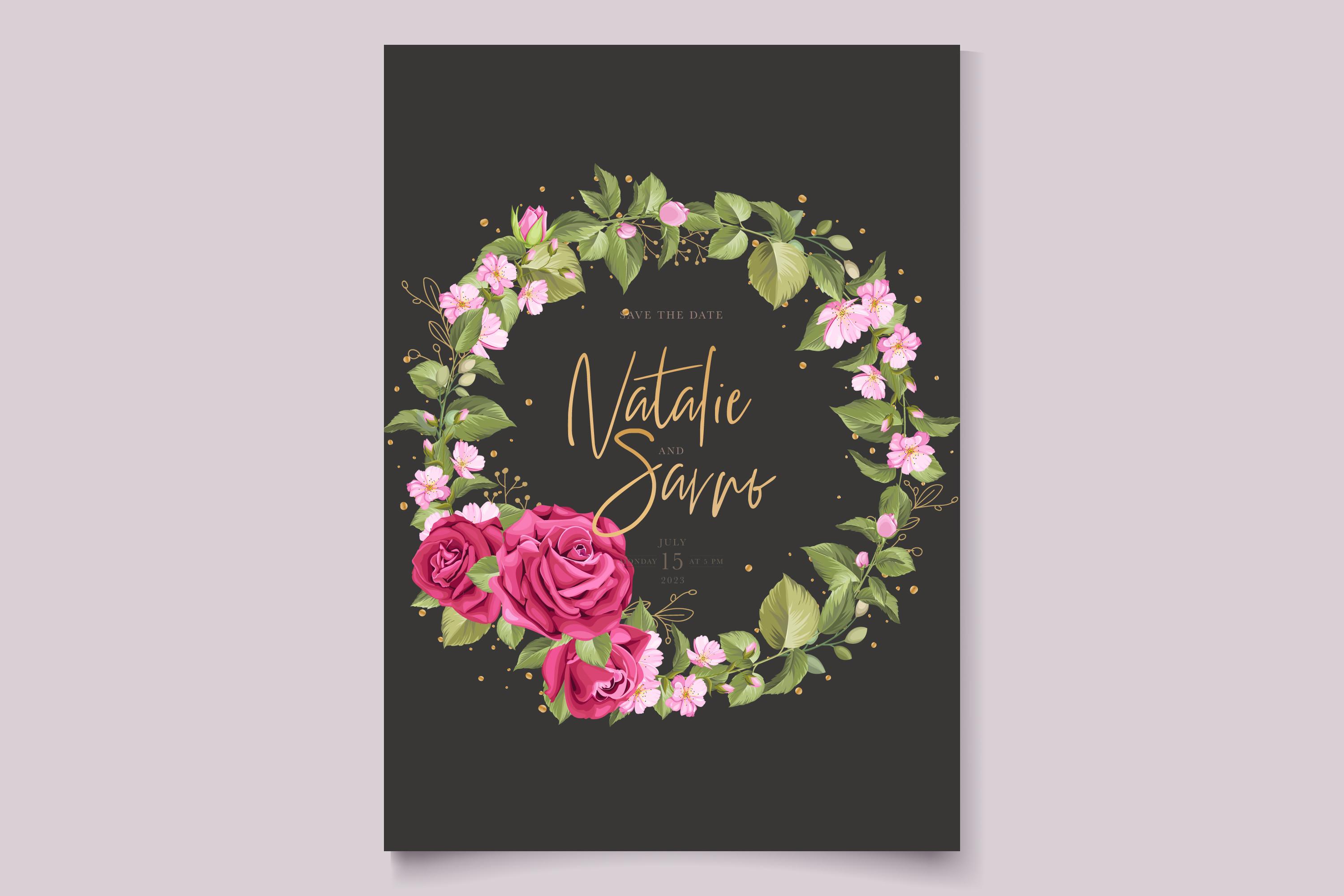 ELEGANT Roses Wedding Card Set