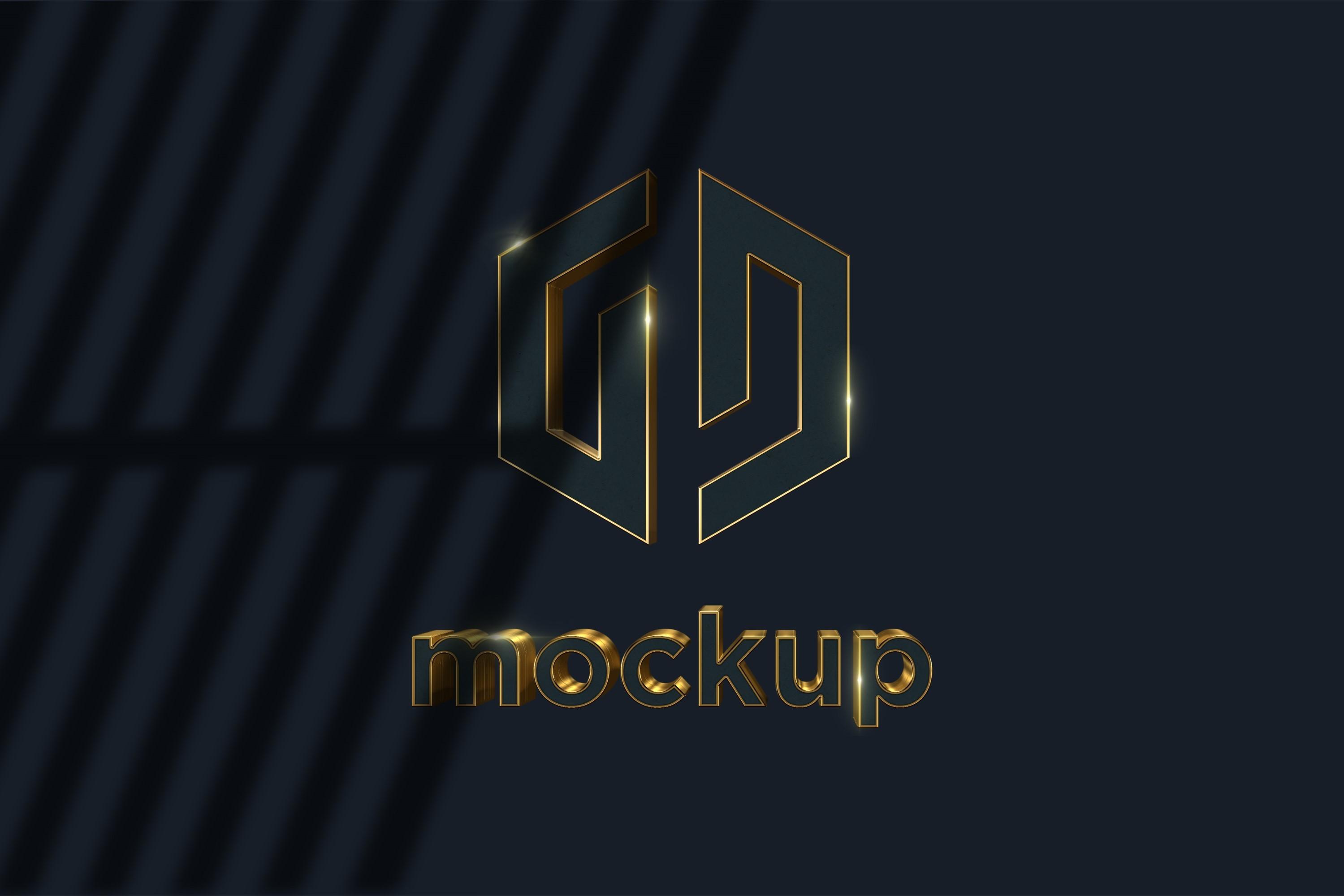 Luxury Logo Mockup with Shadow Effects