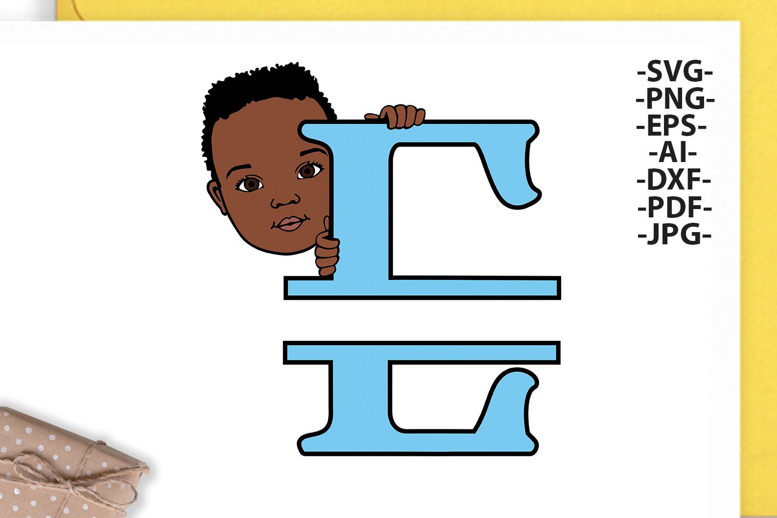 Black Boy Svg Letter E,Alphabet Name Svg