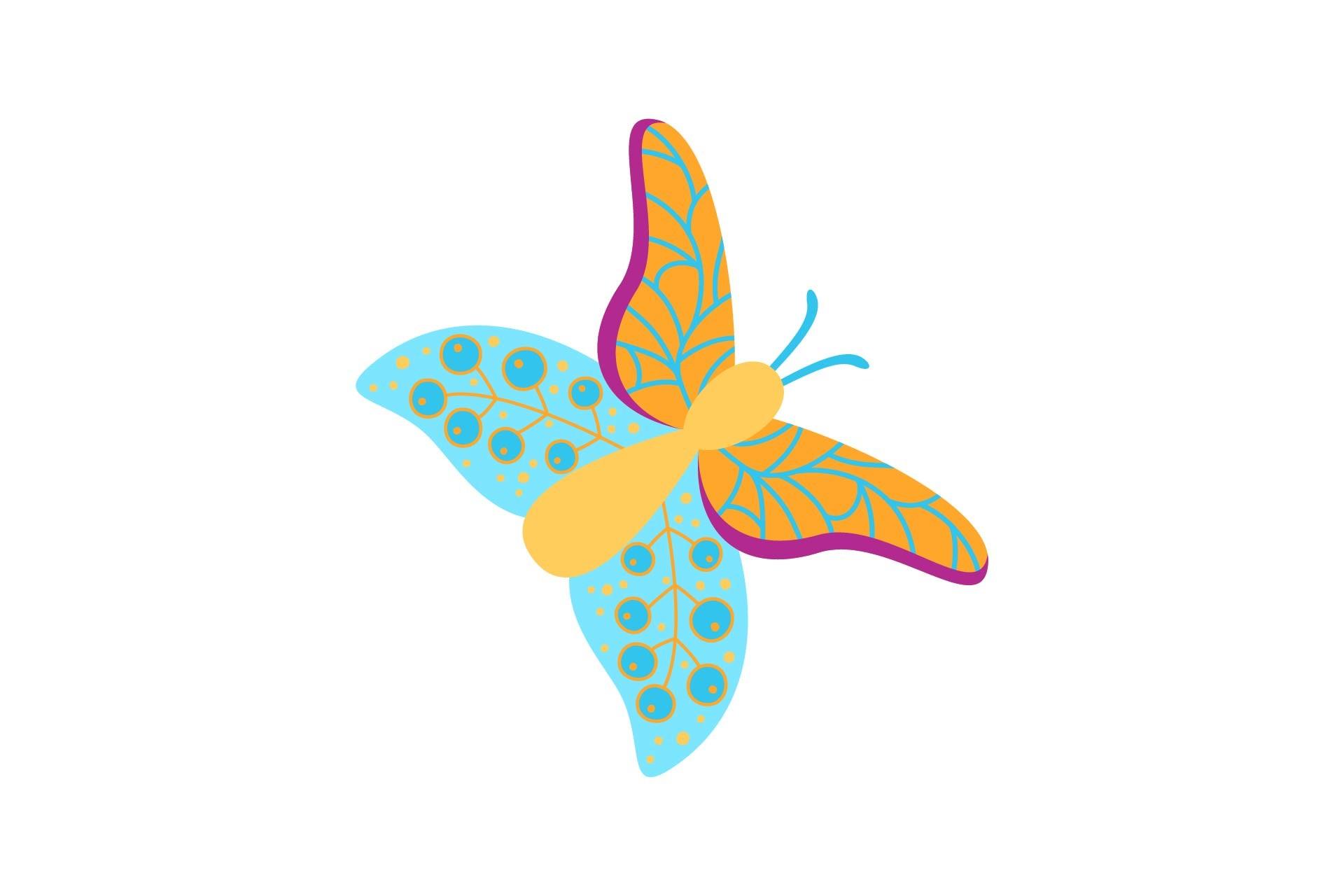 Flat Butterflies Flying