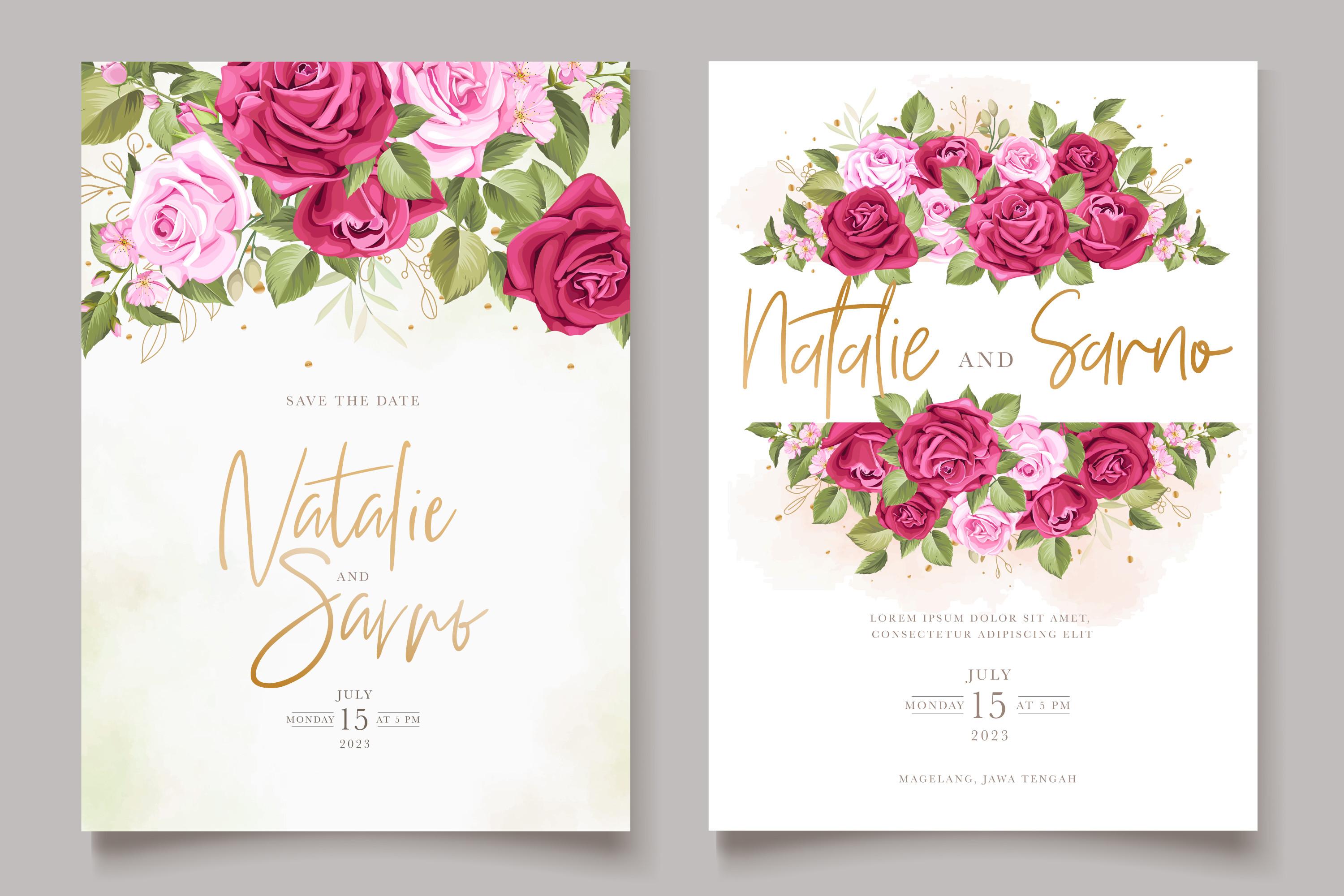ELEGANT Roses Wedding Card Set
