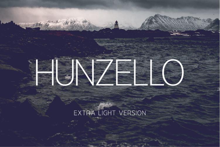 Hunzello Extra Light Font