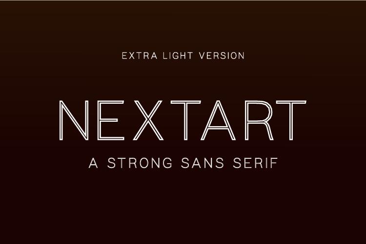 Nextart Outline Extra Light Font