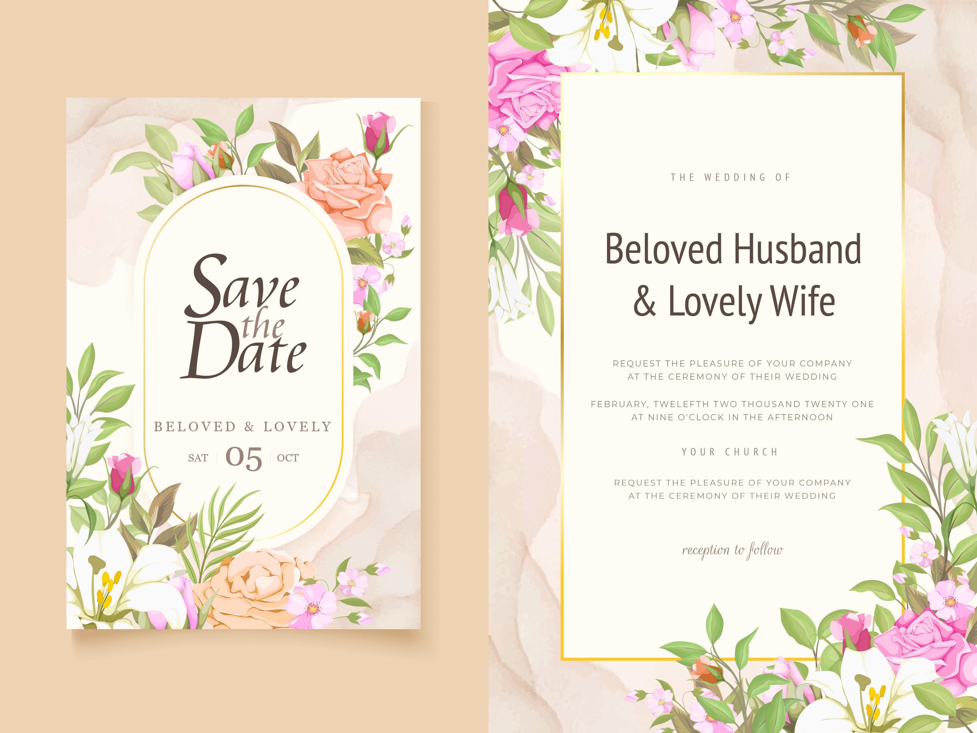 Wedding Card Invitation Design Template