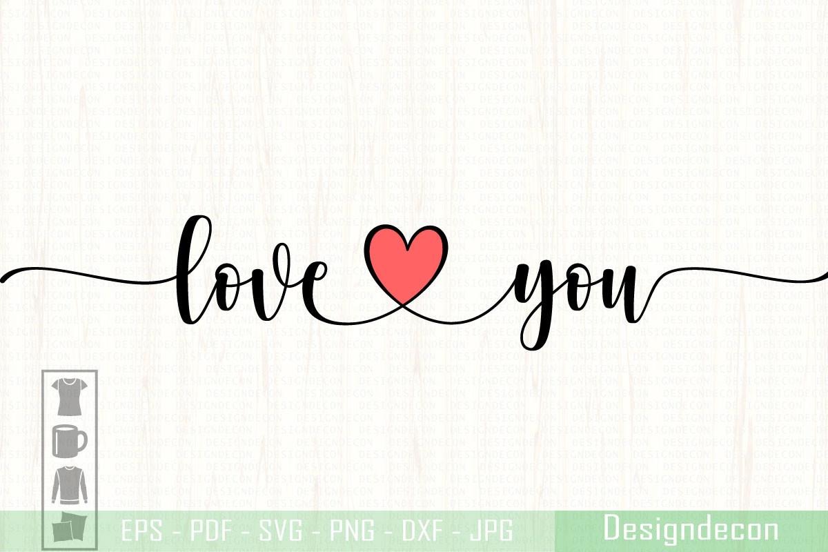 Love You Continuous One Line Calligraphy