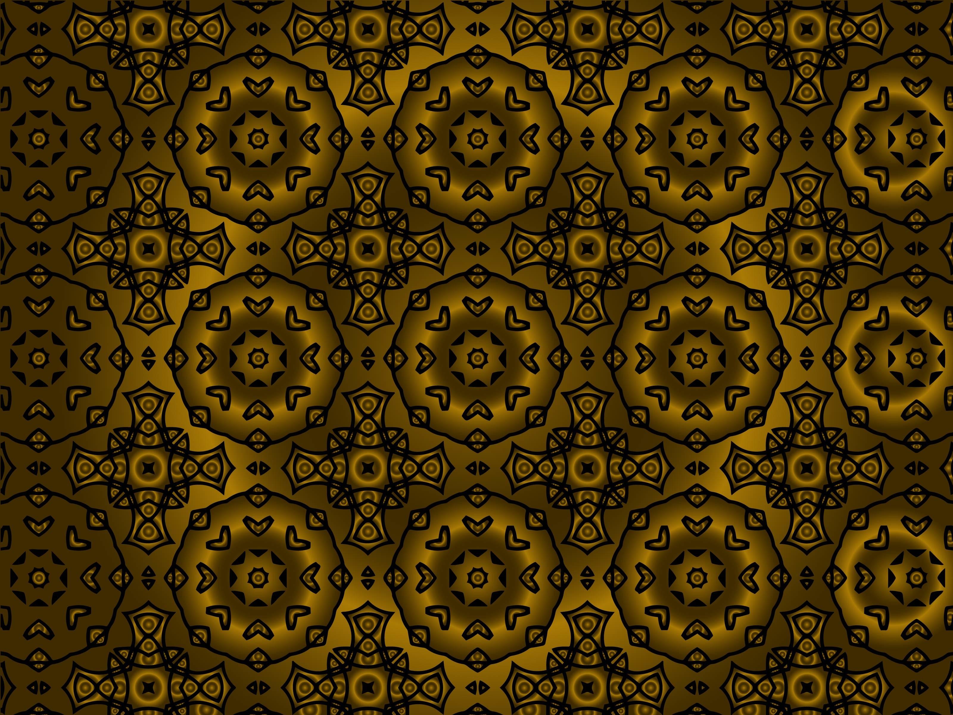 Pattern Gold Cross and Circle Ornament