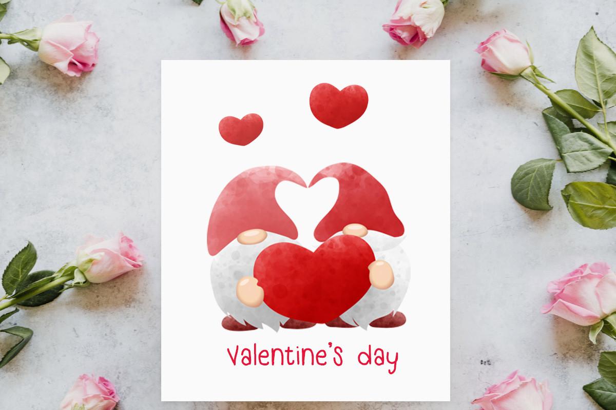 Two Gnomes Holding Heart