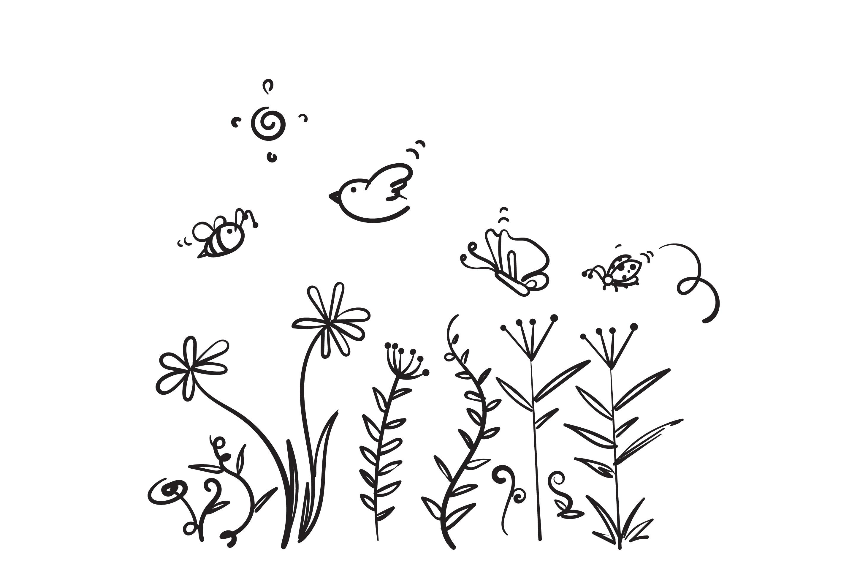 Doodle Spring Season Nature Illustration