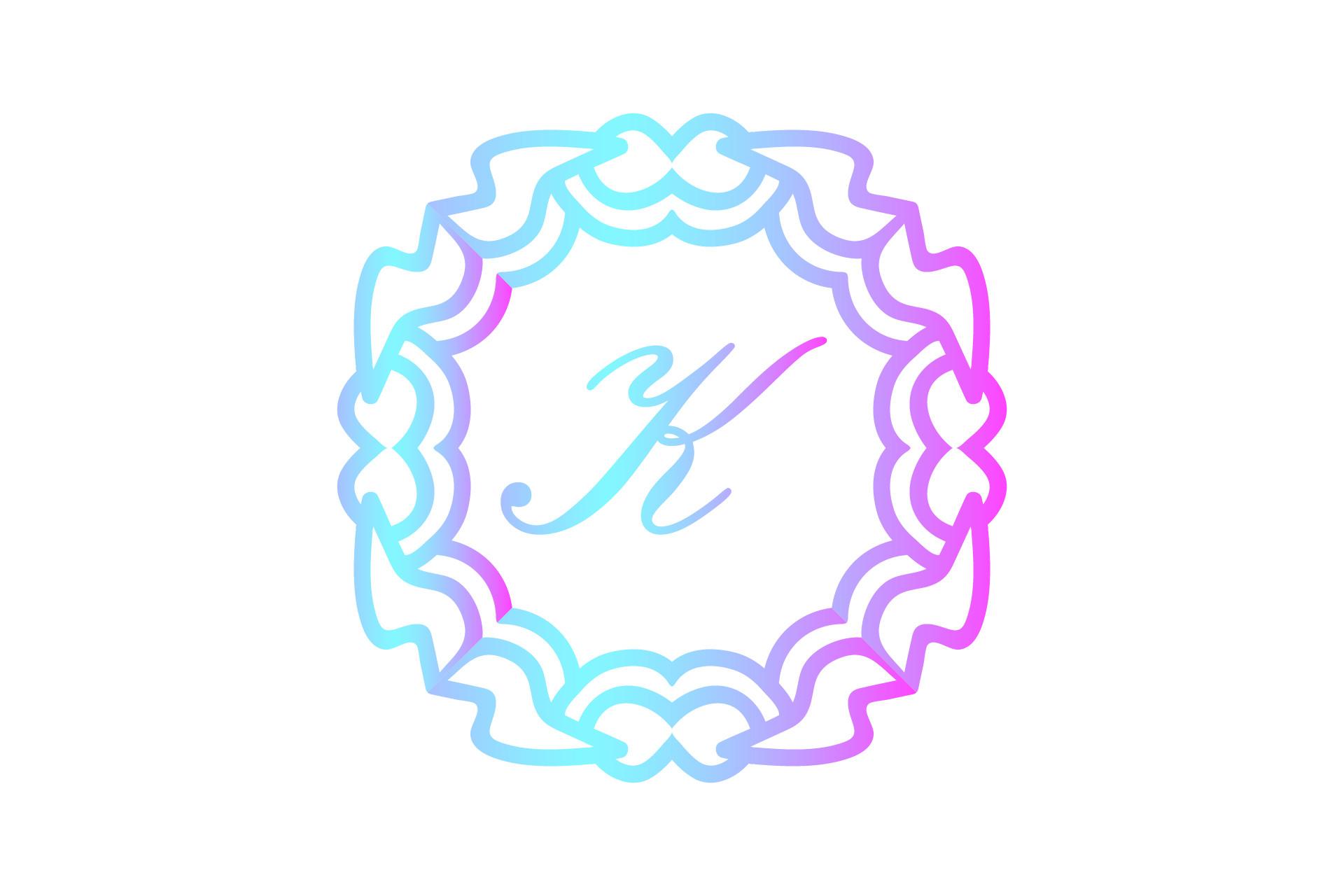 Monogram Illustration Mandala Line Art