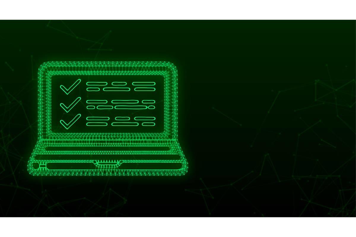Laptop with Checkmark or Tick Notificati