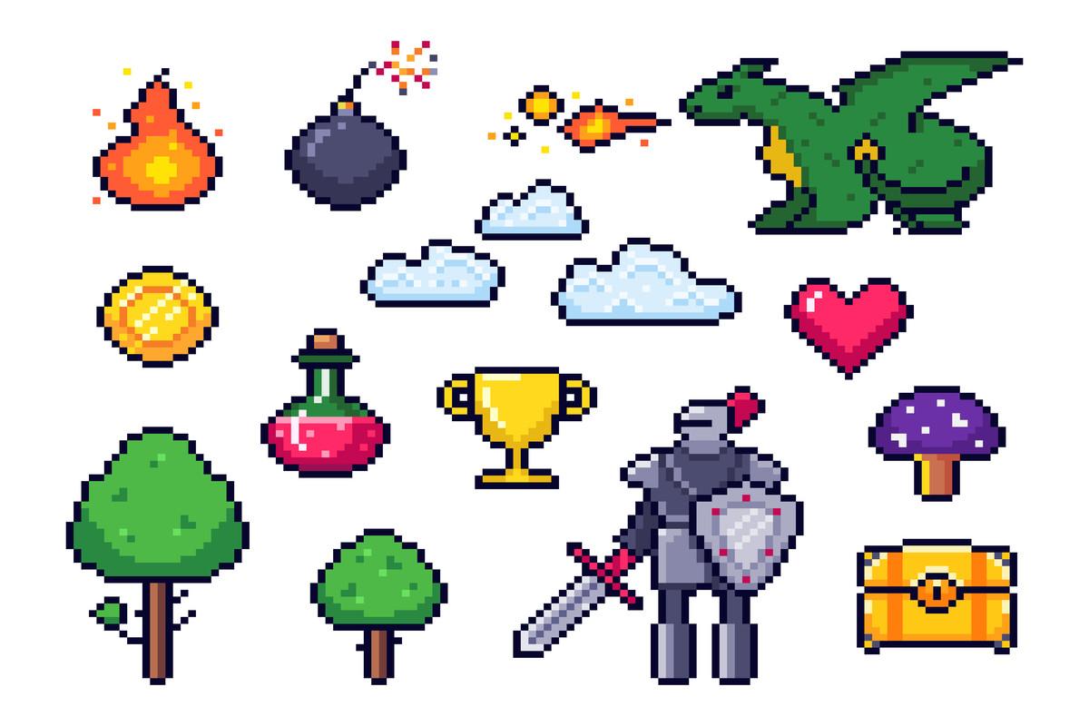 Pixel Game Elements