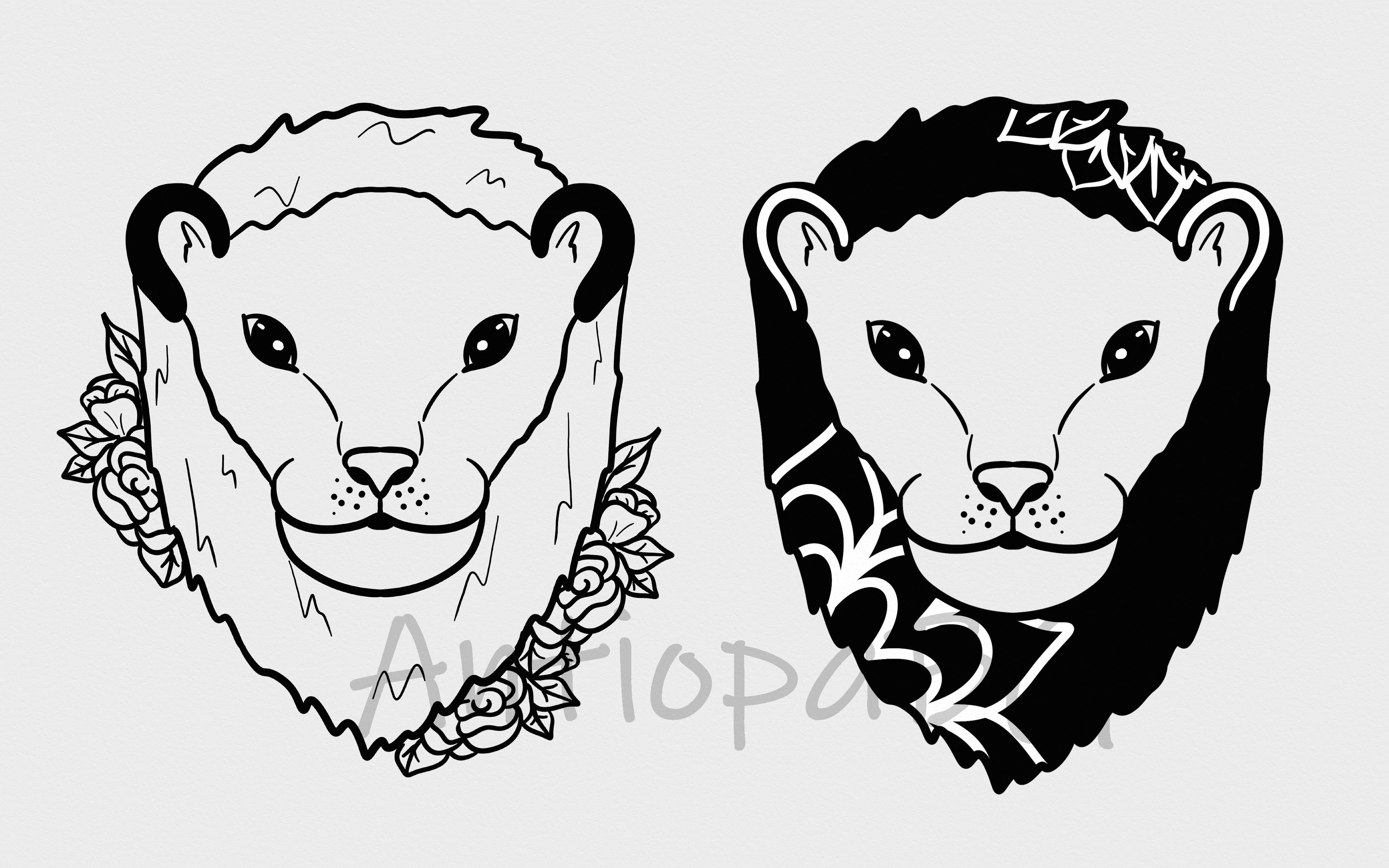 Floral Lion Head