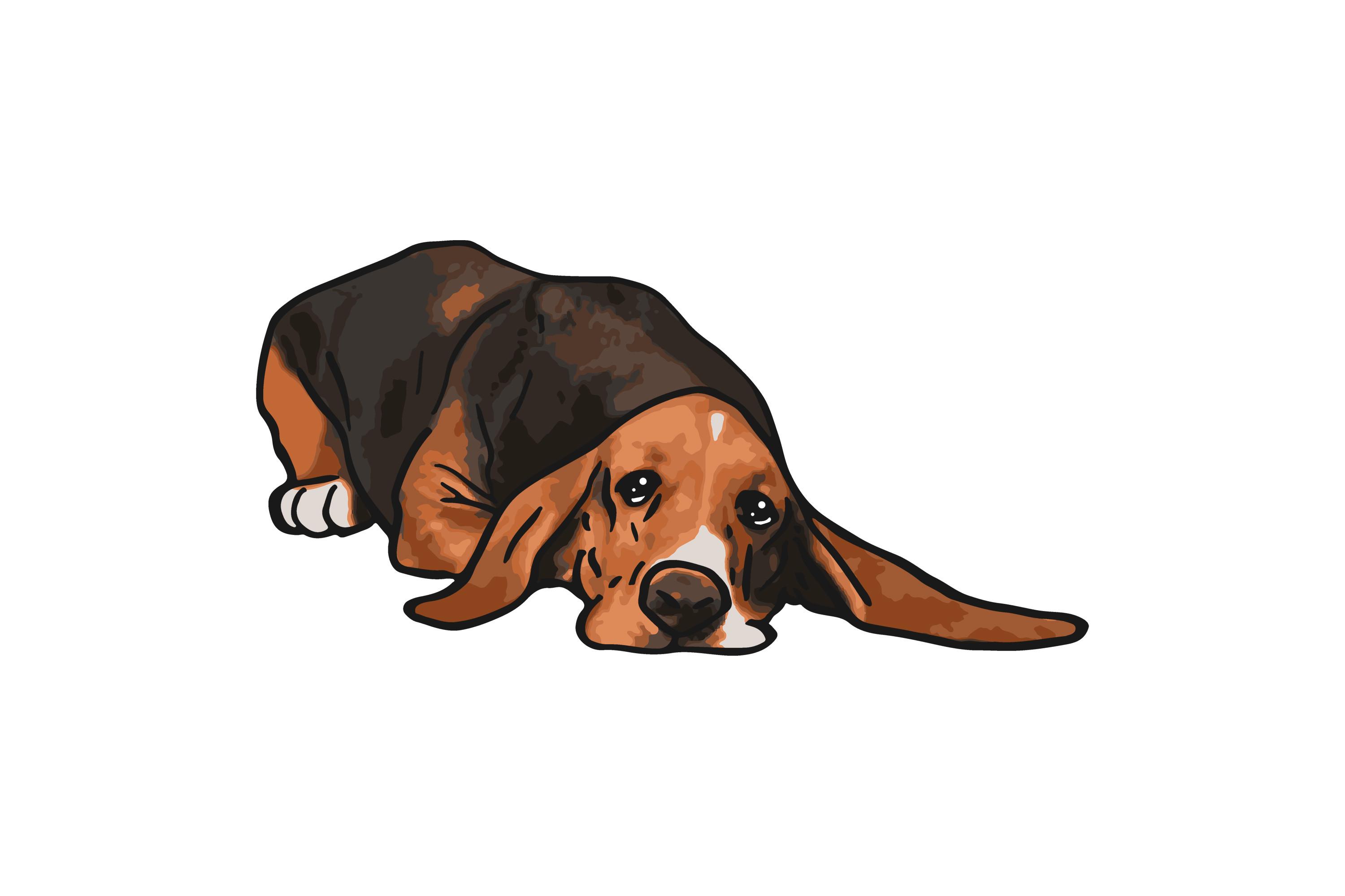 Basset Hound Dog Sleepy Sticker