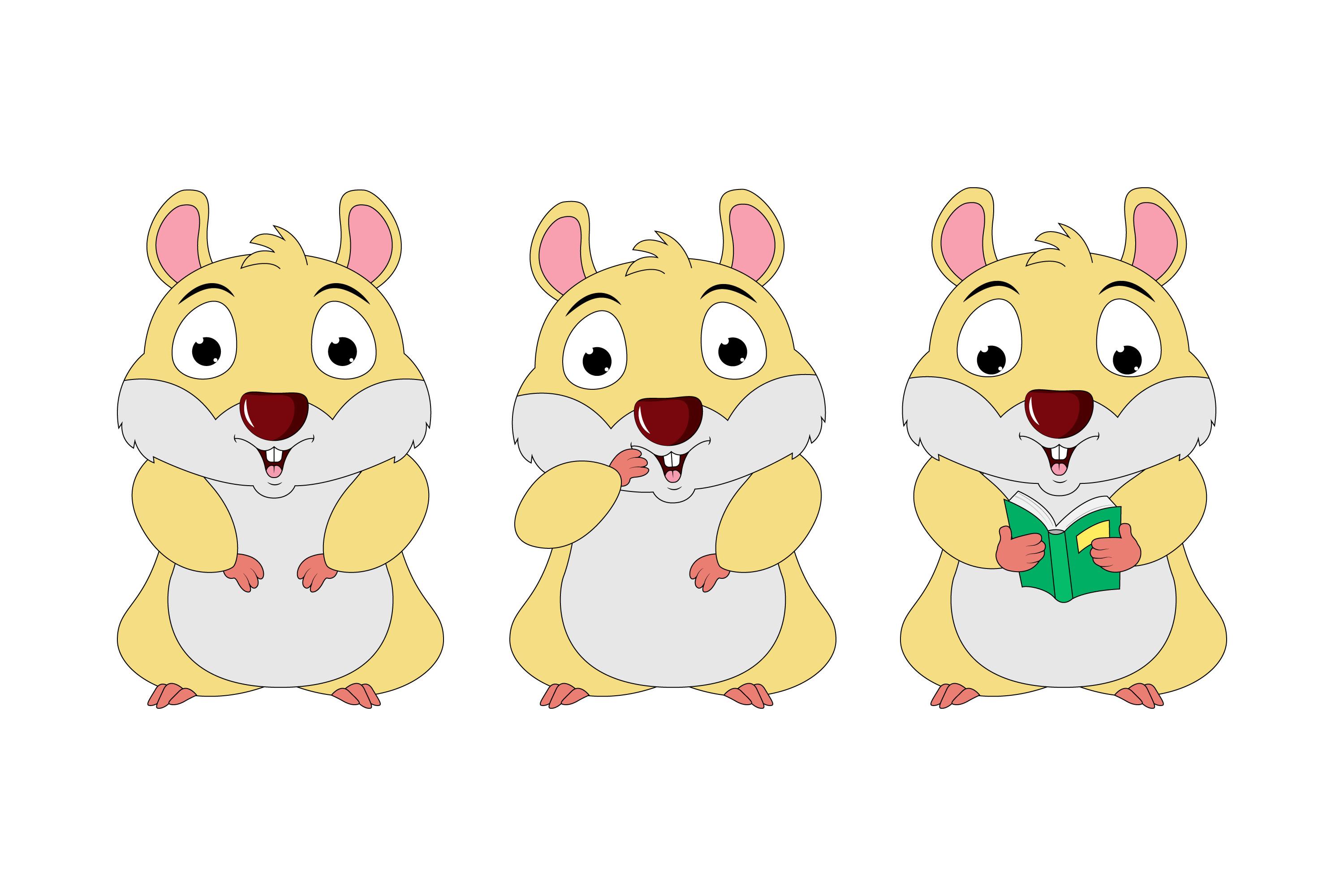 Cute Hamster Animal Cartoon Illustration