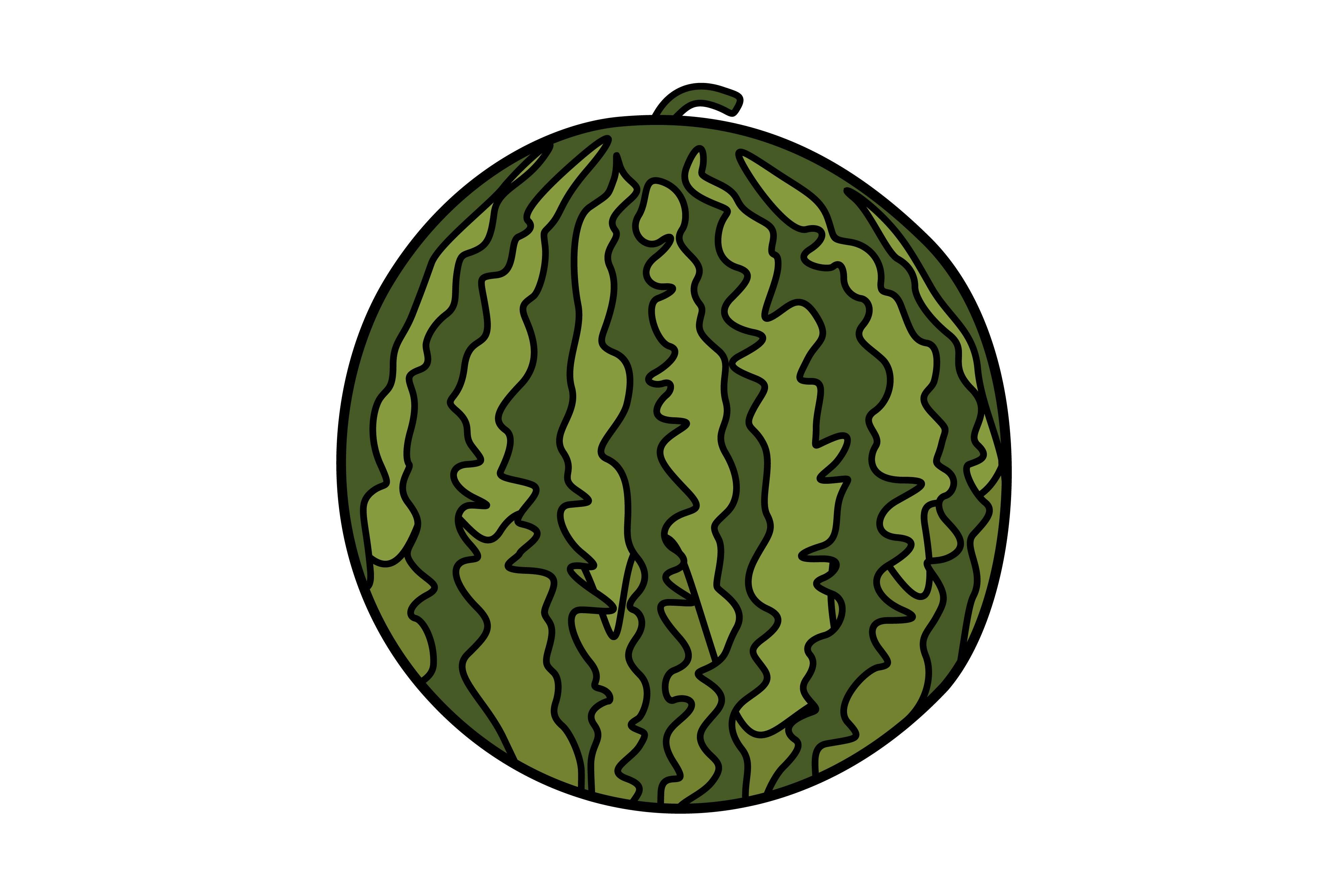 Fresh Fruit Watermelon Sticker Vector