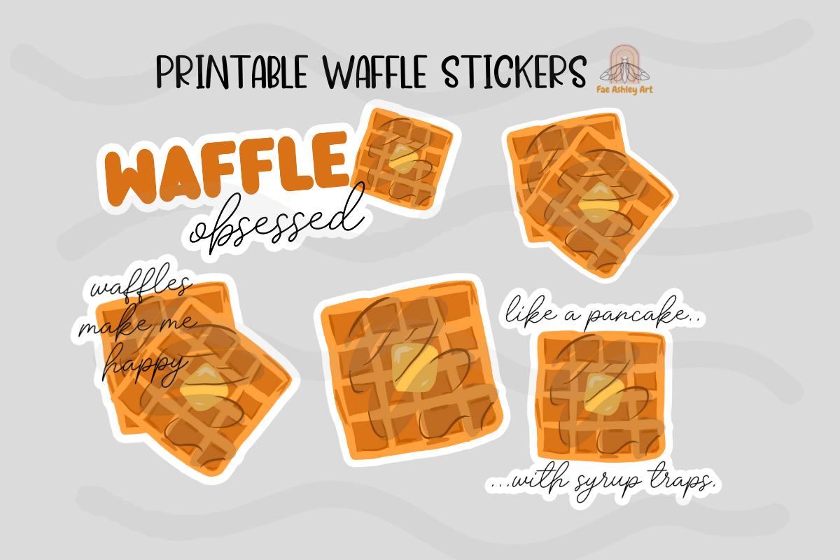 Waffle Themed Printable Stickers