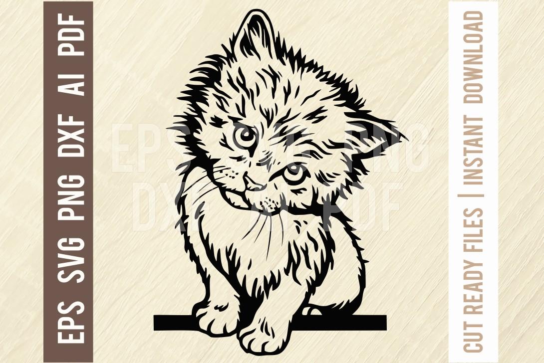 Cat SVG - Cute Kitten - SVG Stencil