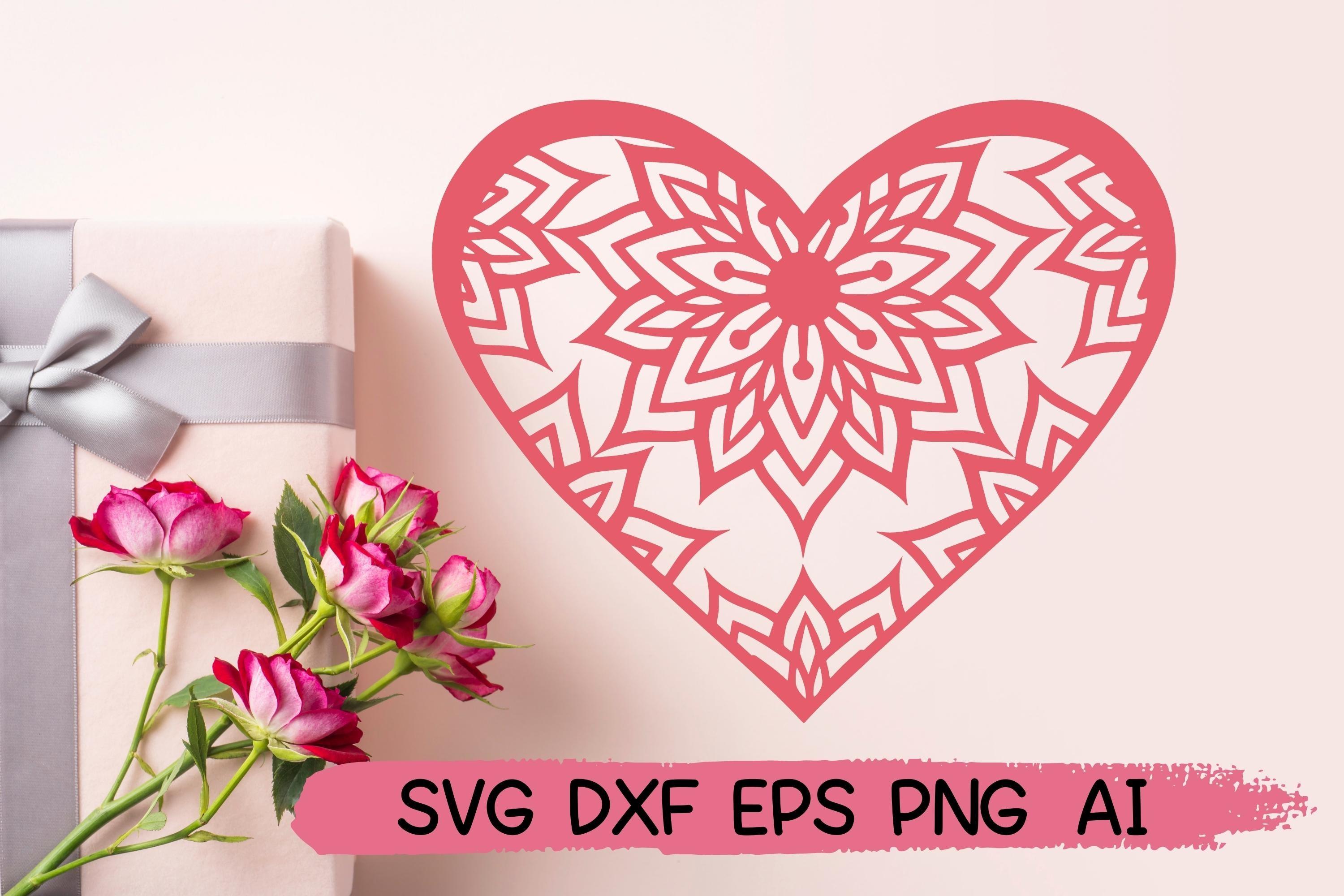 Valentines Day Heart Mandala V25