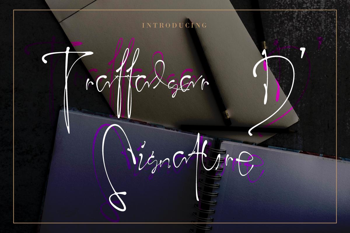 Trafalgar D' Signature Font