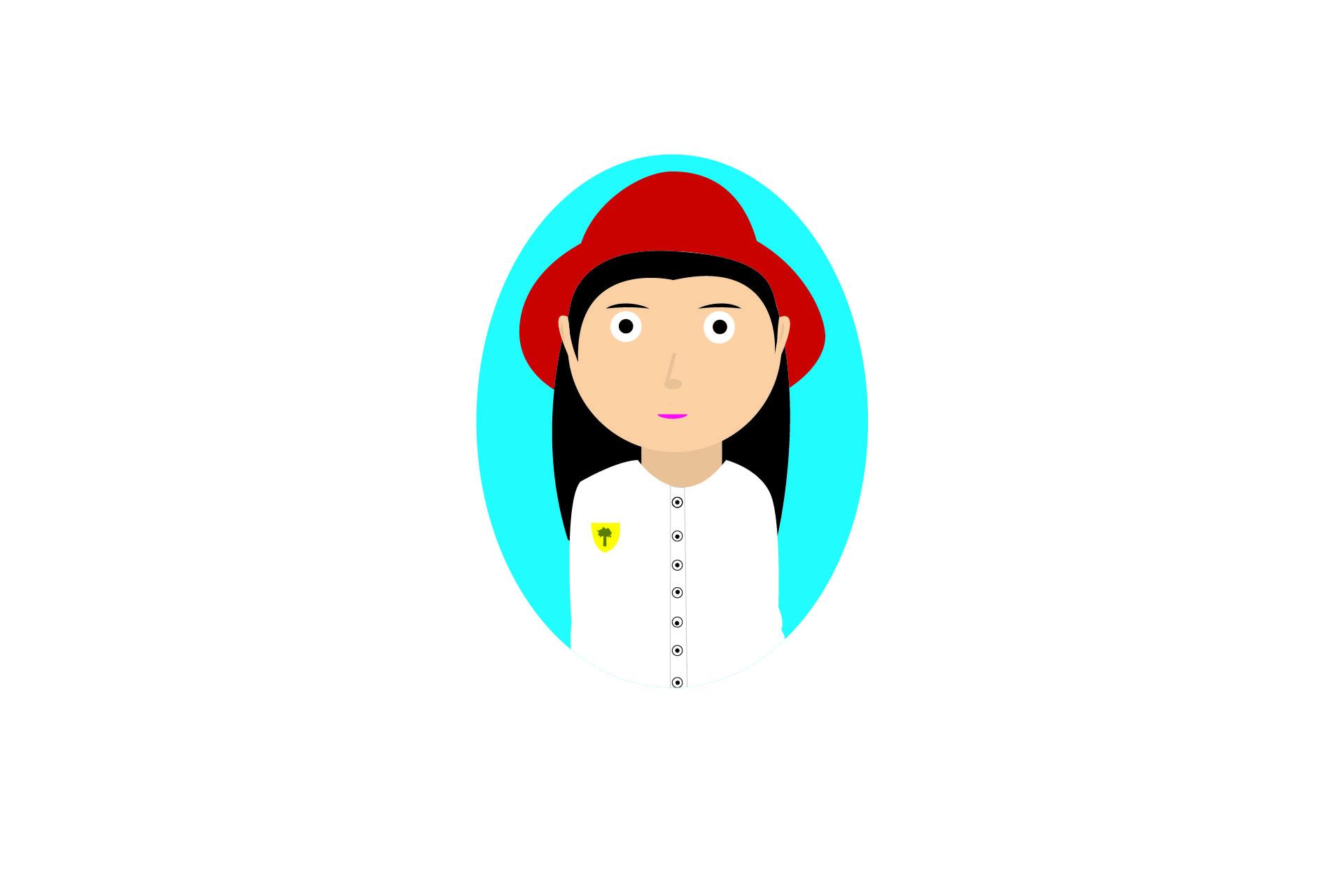 Design Flat Charatcter Girl Chef