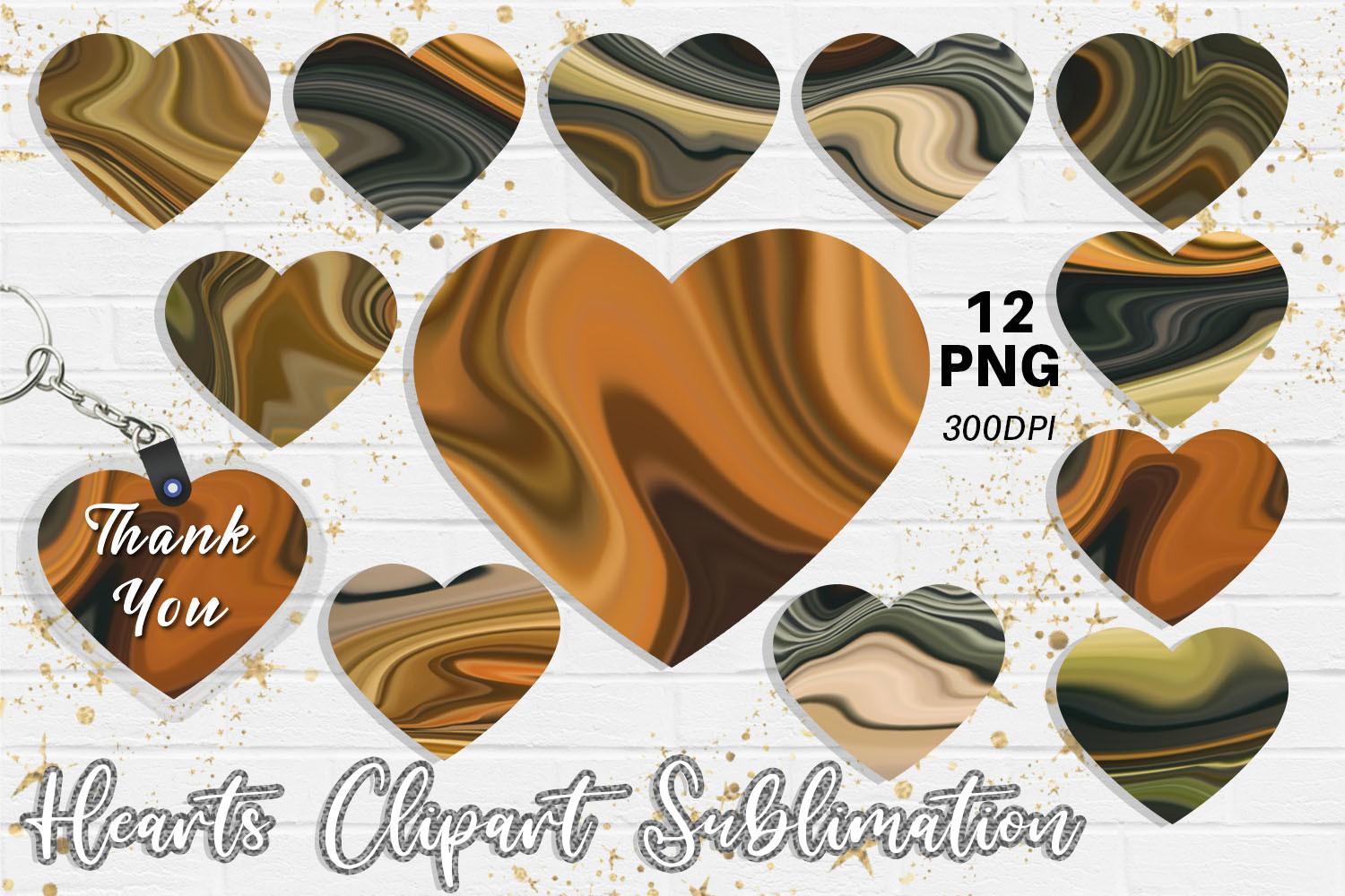 Hearts Sublimation Design Wave Texture