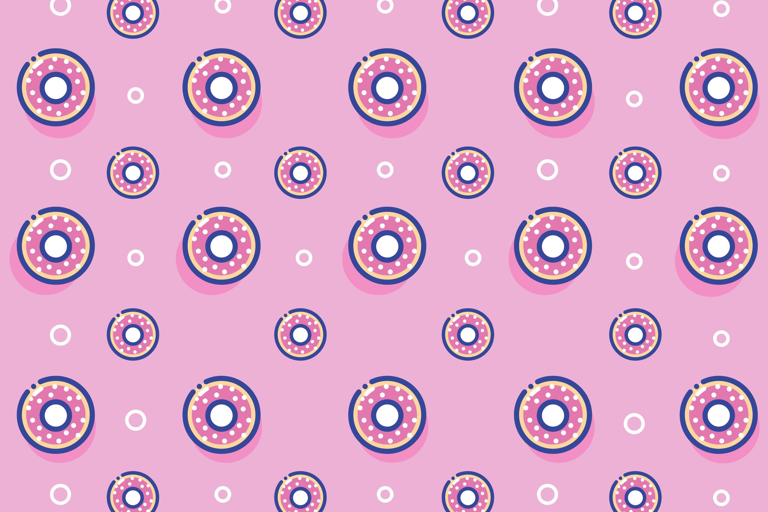 Cute Colorful Donuts Seamless Pattern