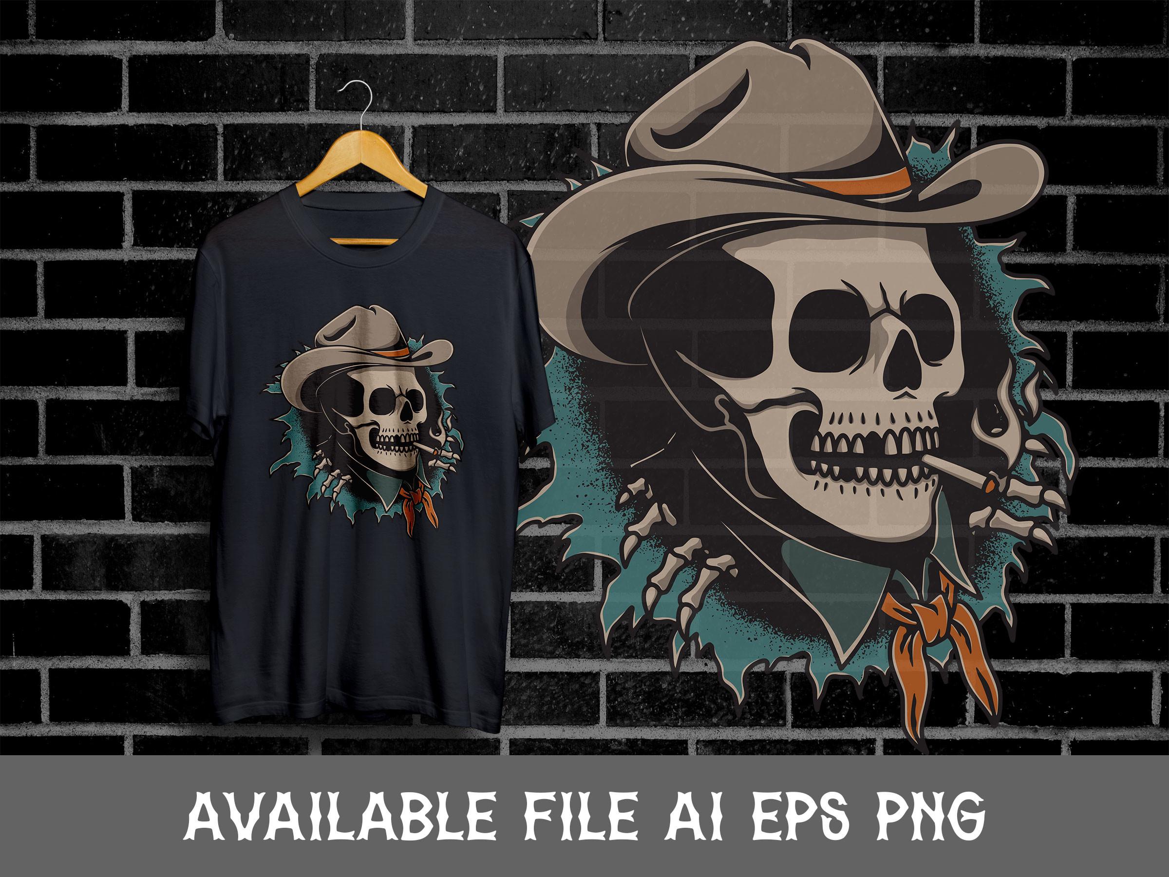 Cowboy Skull Smoking