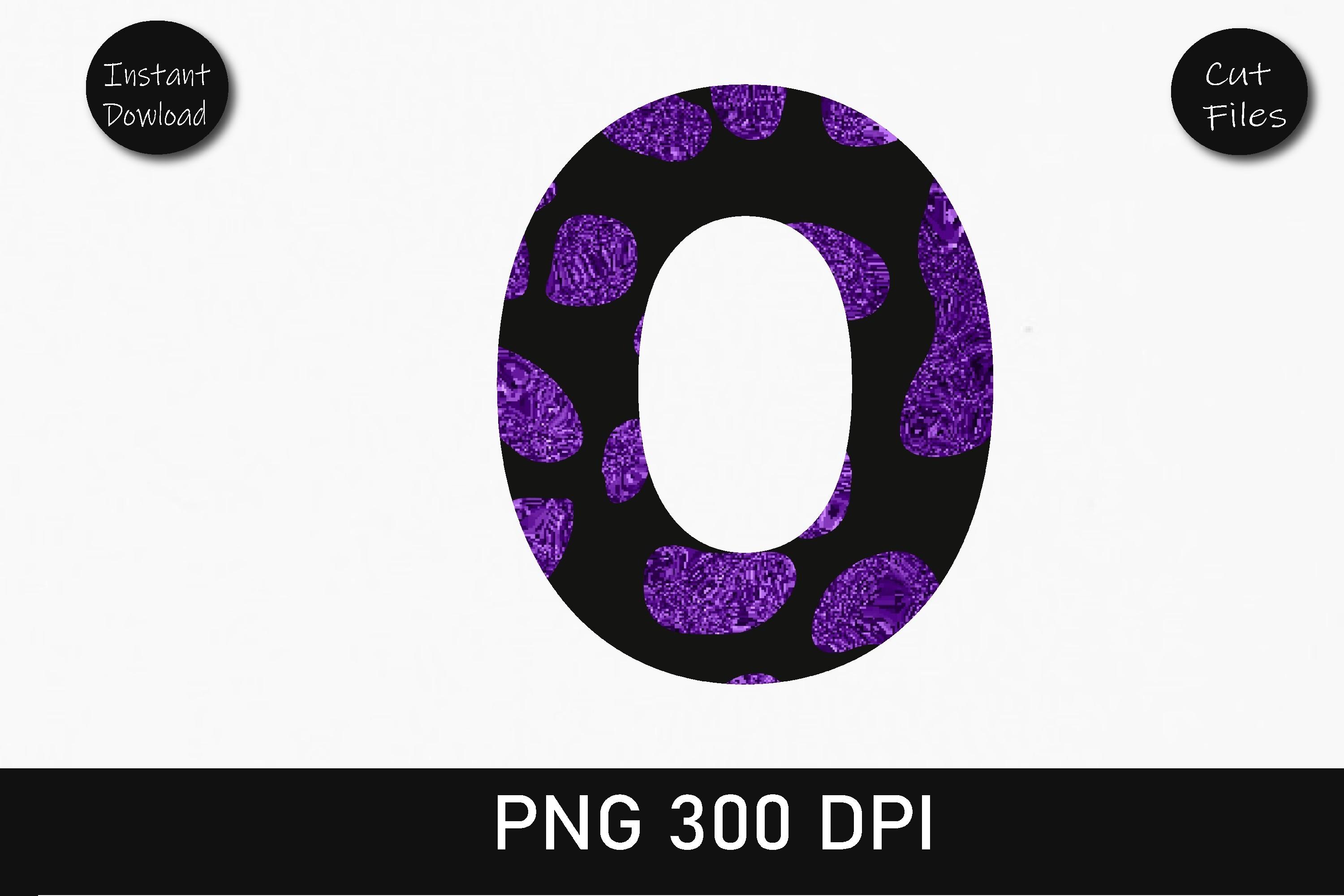 Indigo Glitter Leopard Alphabet O