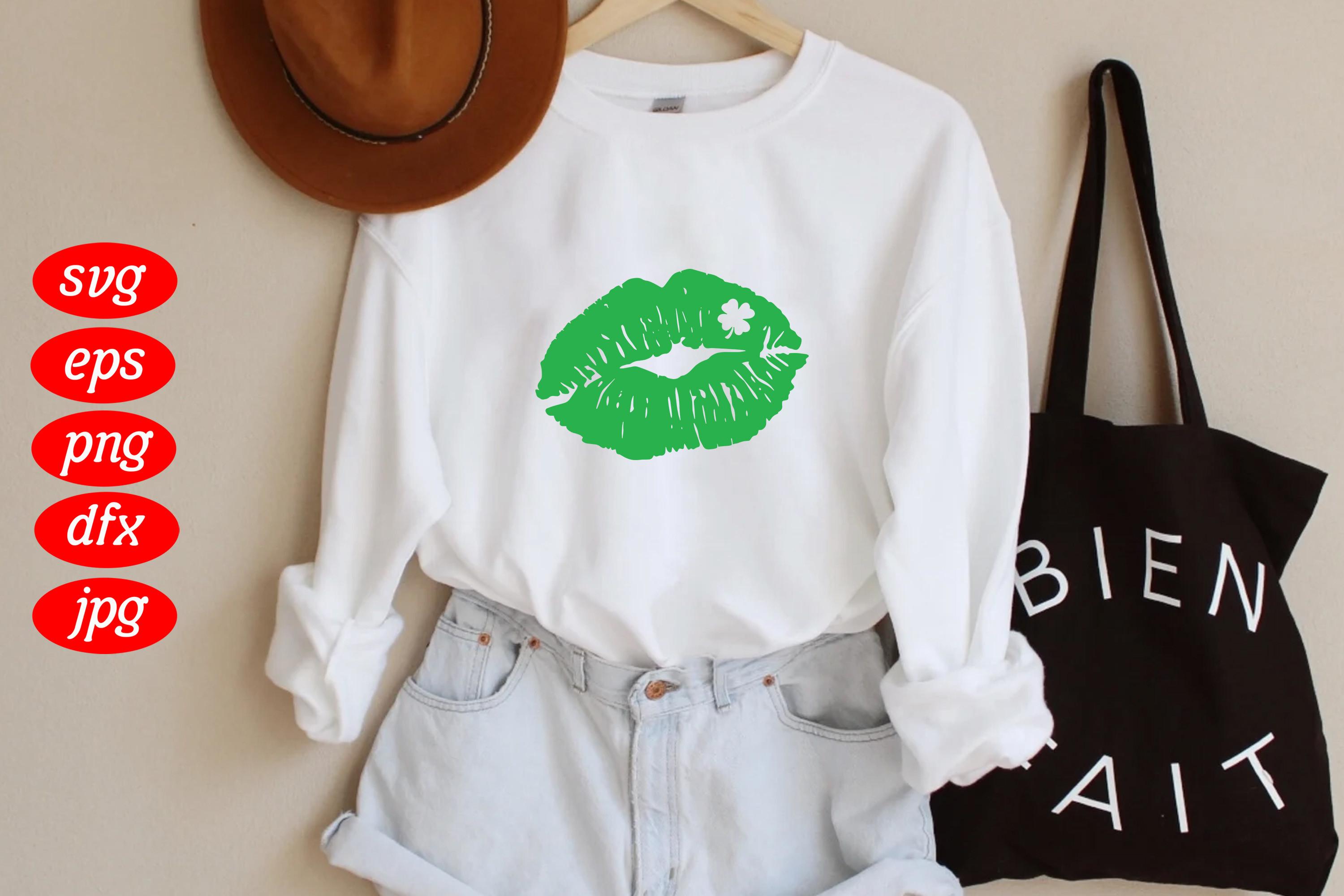 Kissing Lips with Shamrock St. Patricks