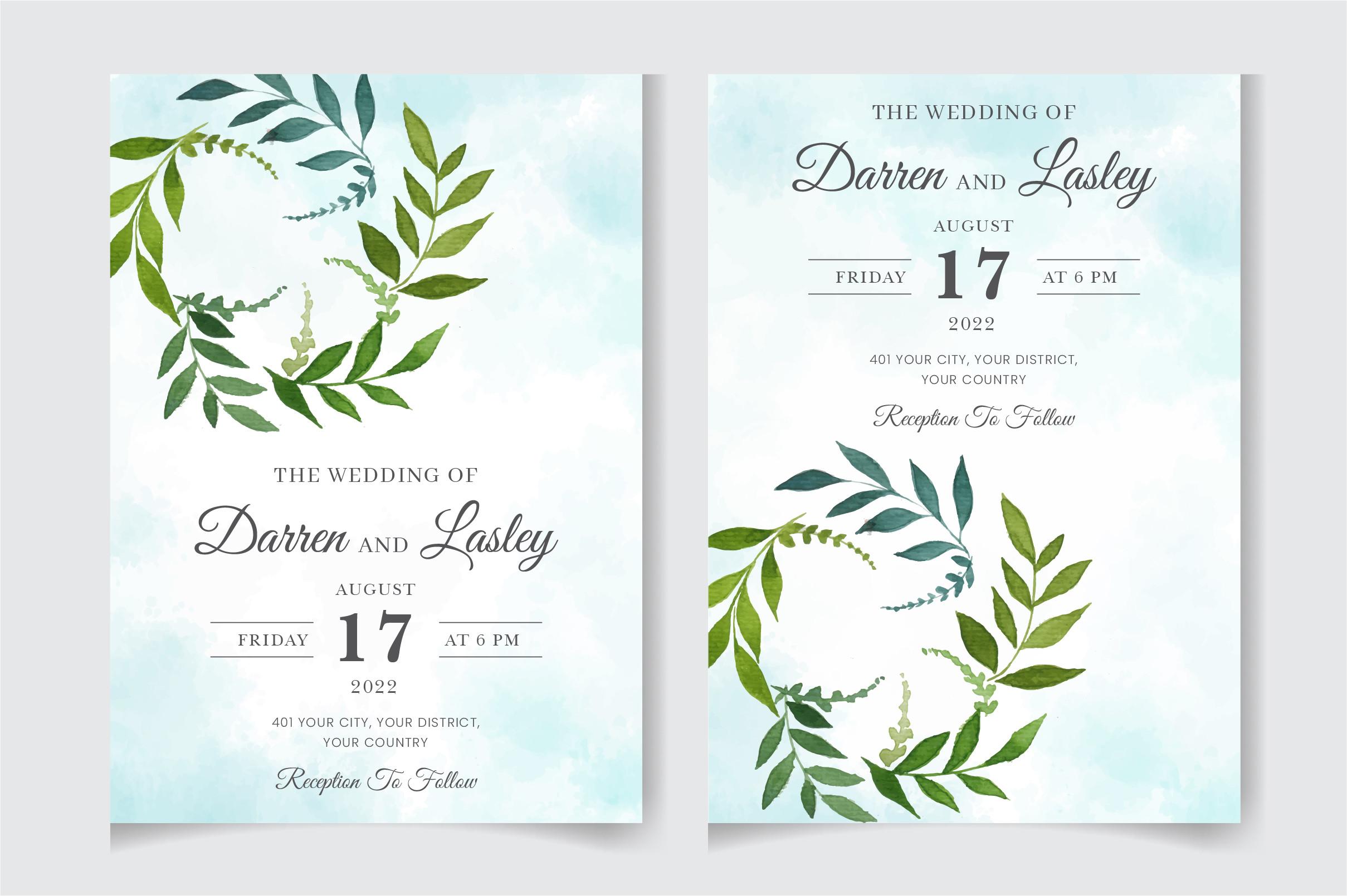 Watercolor Invitation Card Template 14