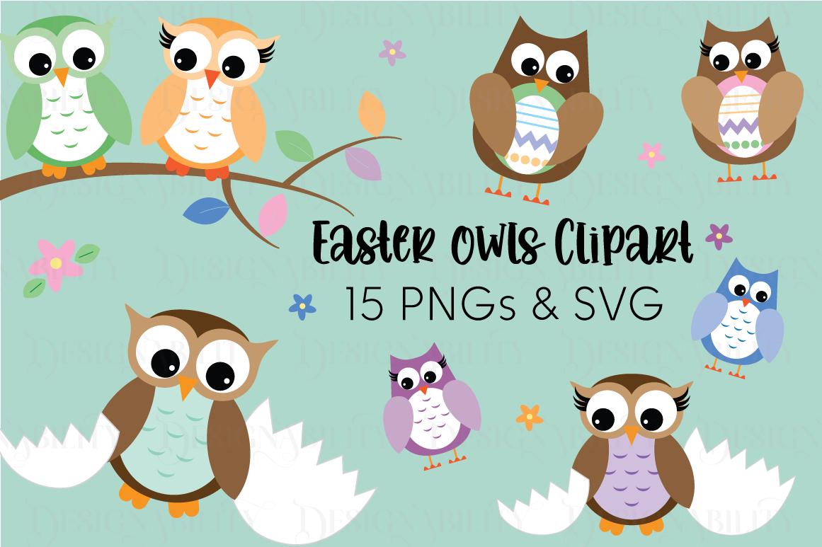 Easter Owls Clipart Set
