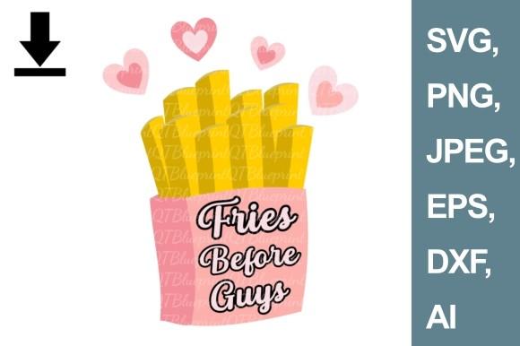 Fries Before Guys Seamless Valentine PNG