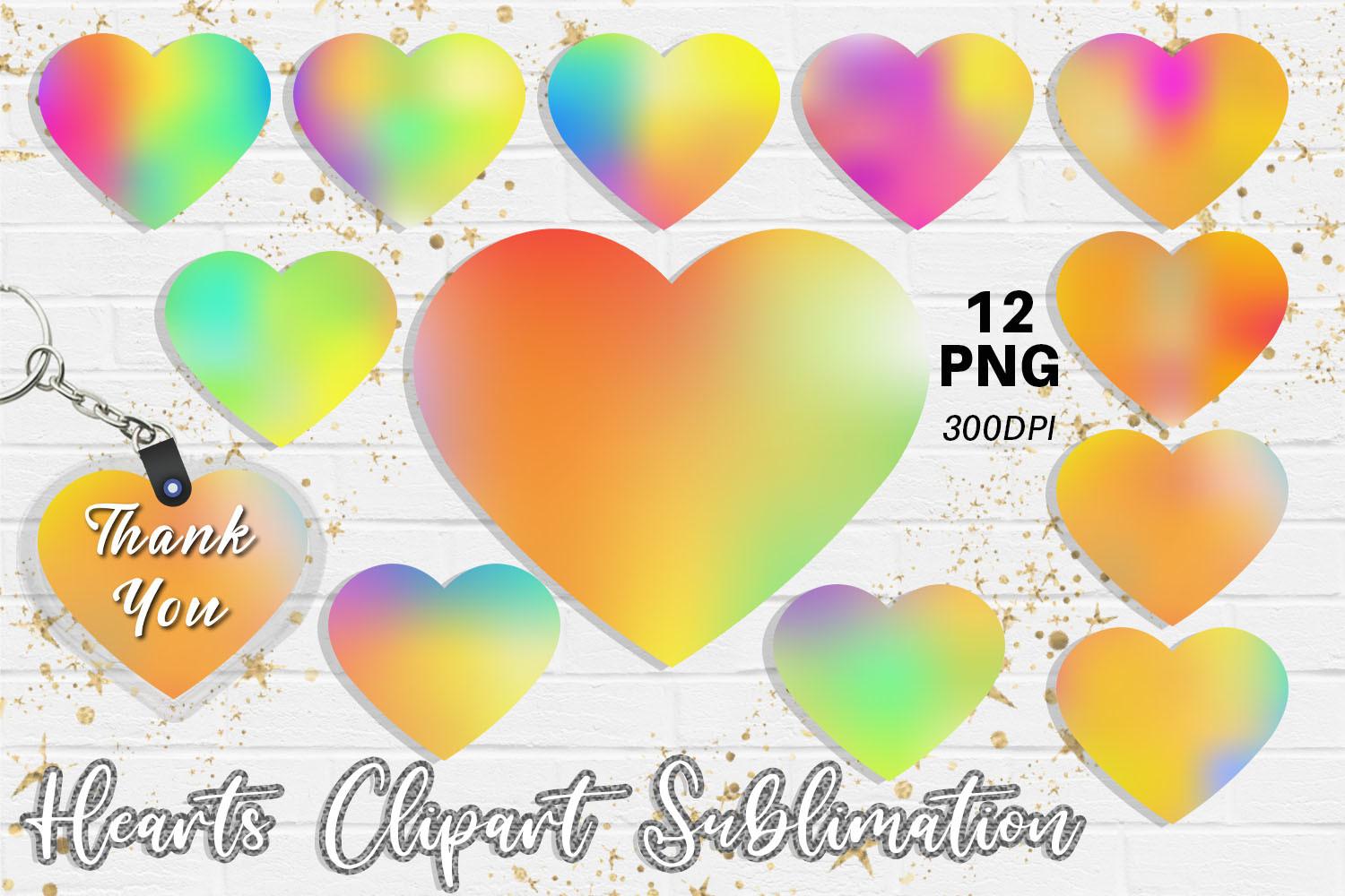 Hearts Sublimation Design Happy Color