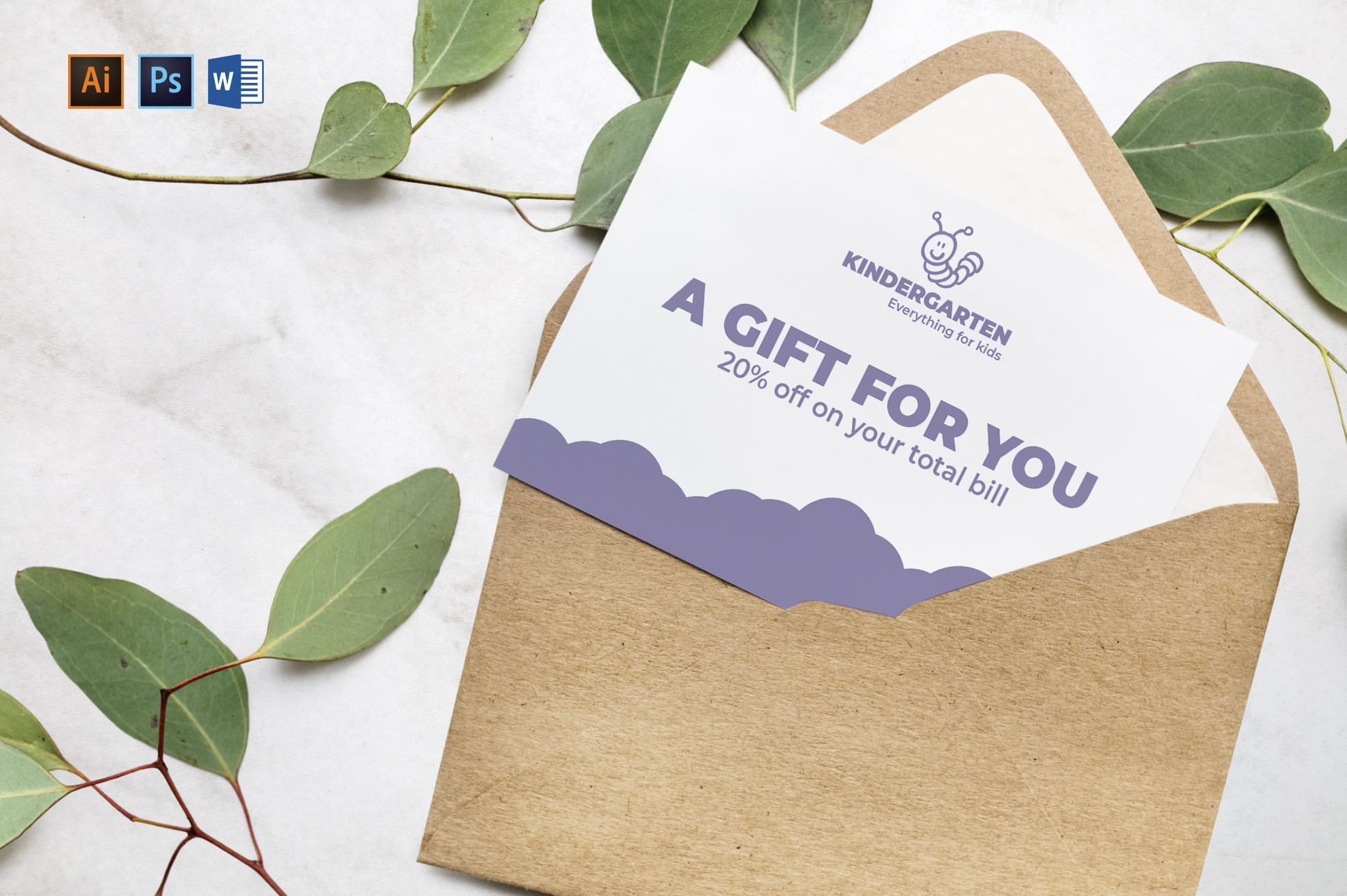 Kindergarten Gift Certificate
