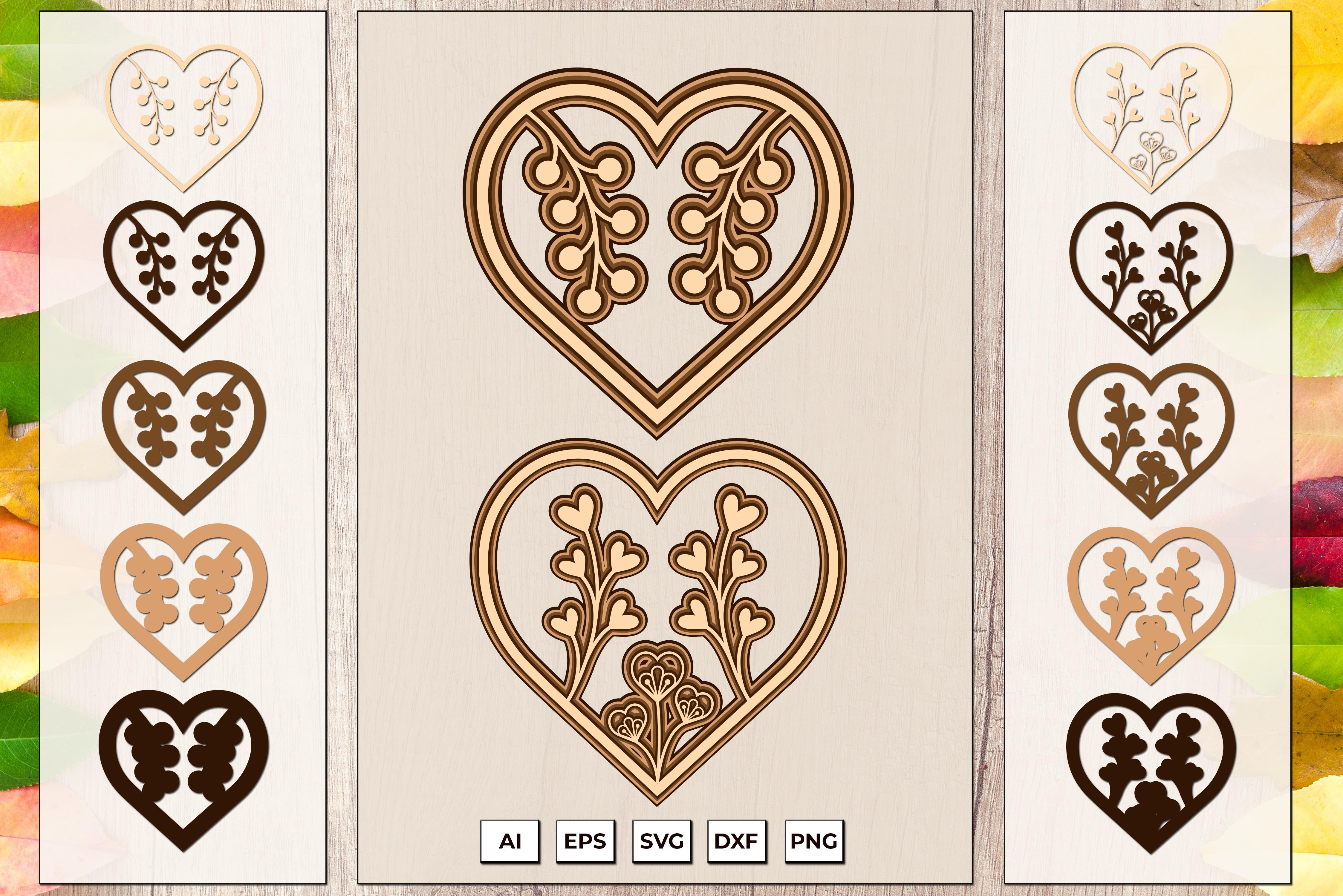 3d Multi-layer Valentines Day Heart SVG