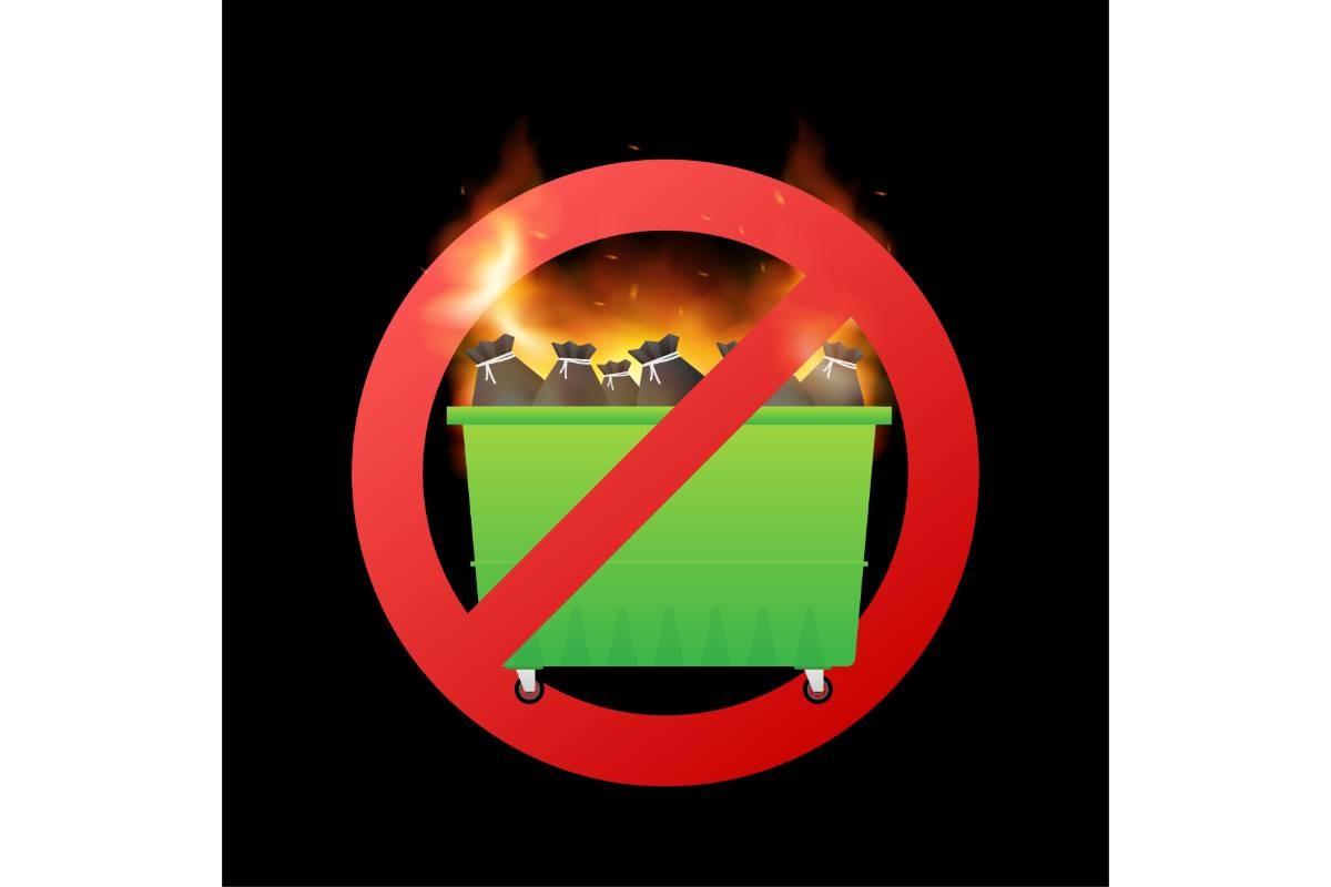 No Burning Garbage. Vector Illustration.