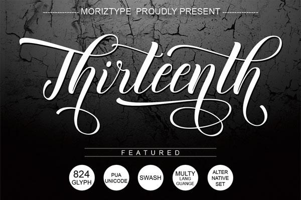 Thirteenth Script Font
