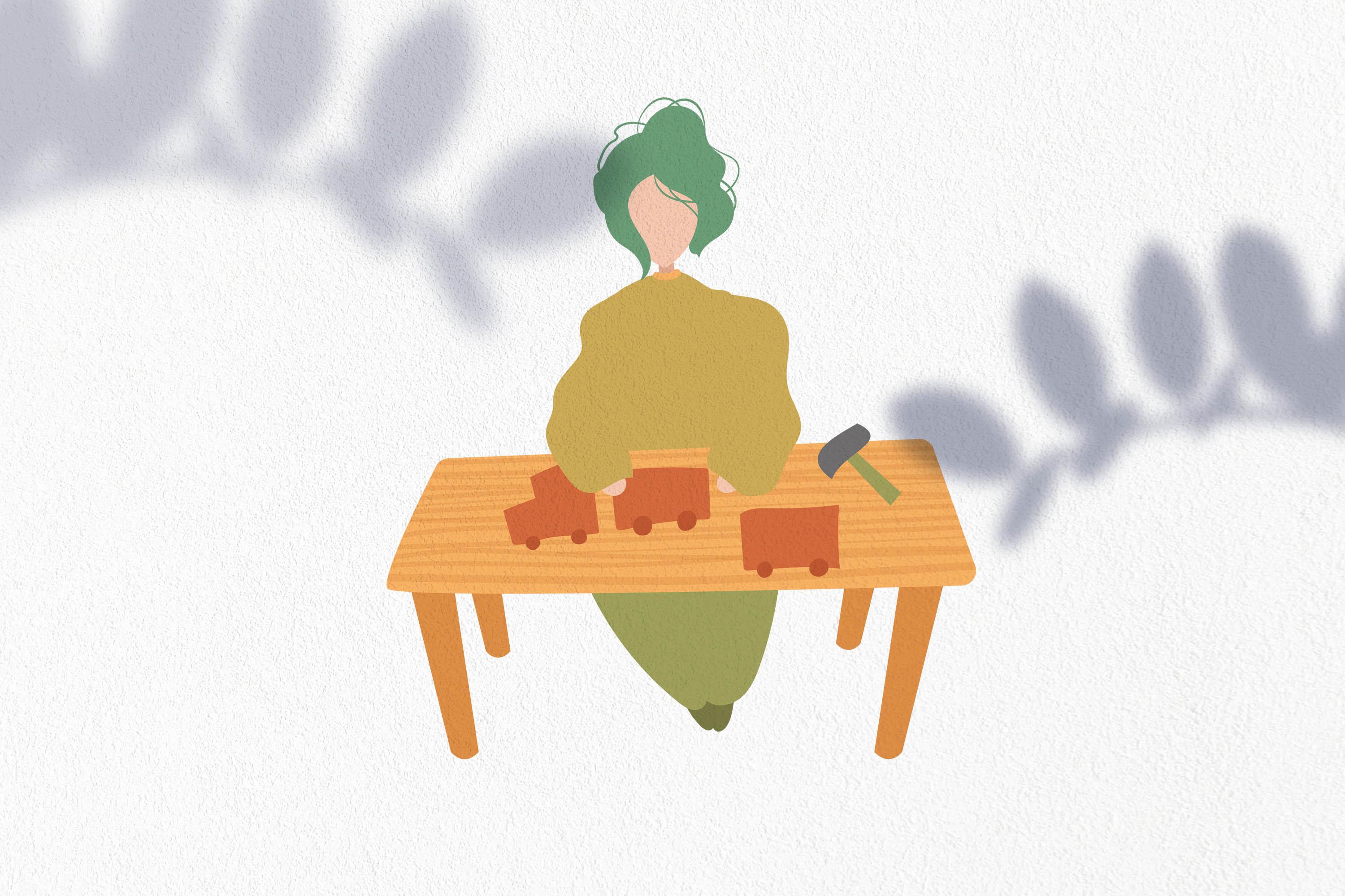 Woman Woodworking Hobby