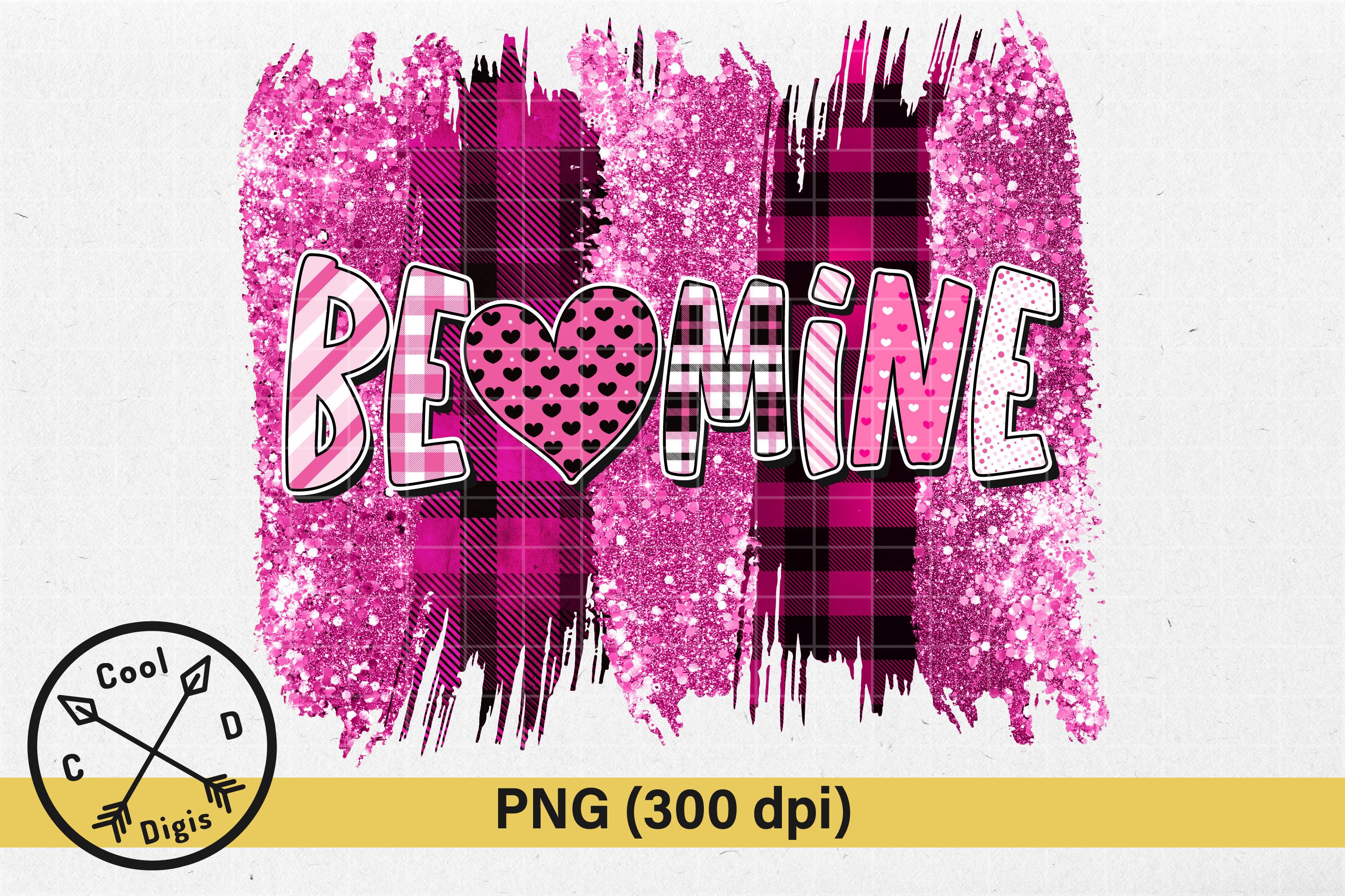 Be Mine Pink Gold Glitter Brush Strokes
