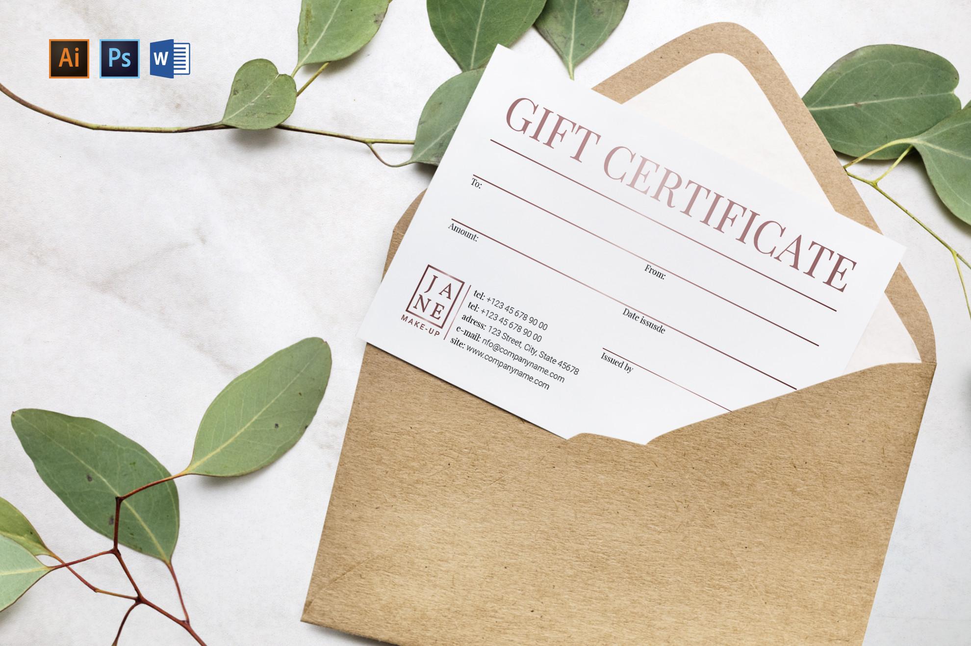 Makeup Artist Gift Certificate Template