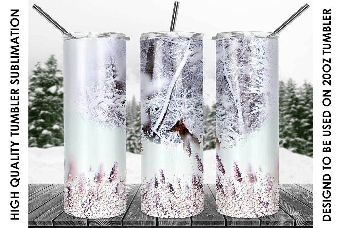 Deer in the Snow 20oz Skinny Tumbler